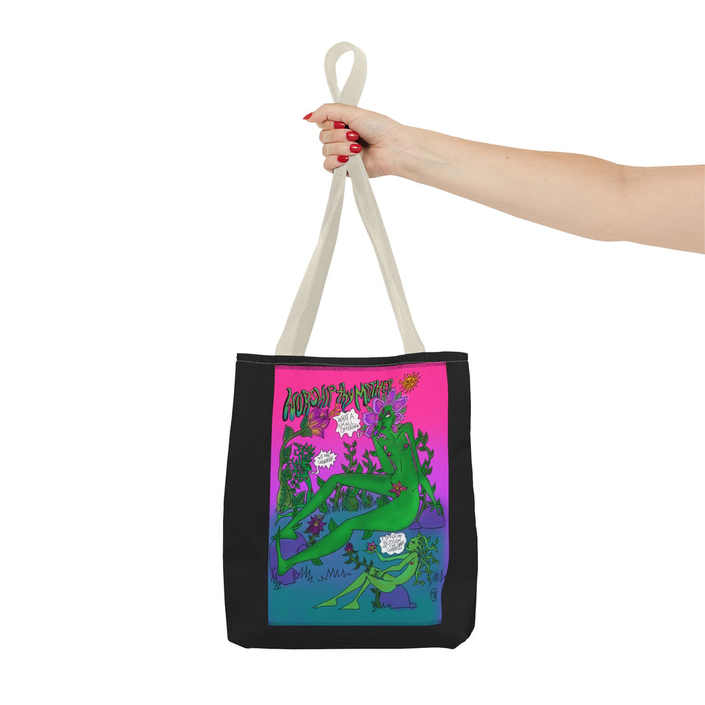 Psychedelic Garden Tote Bag — Colorful Alien Floral Art AOP
