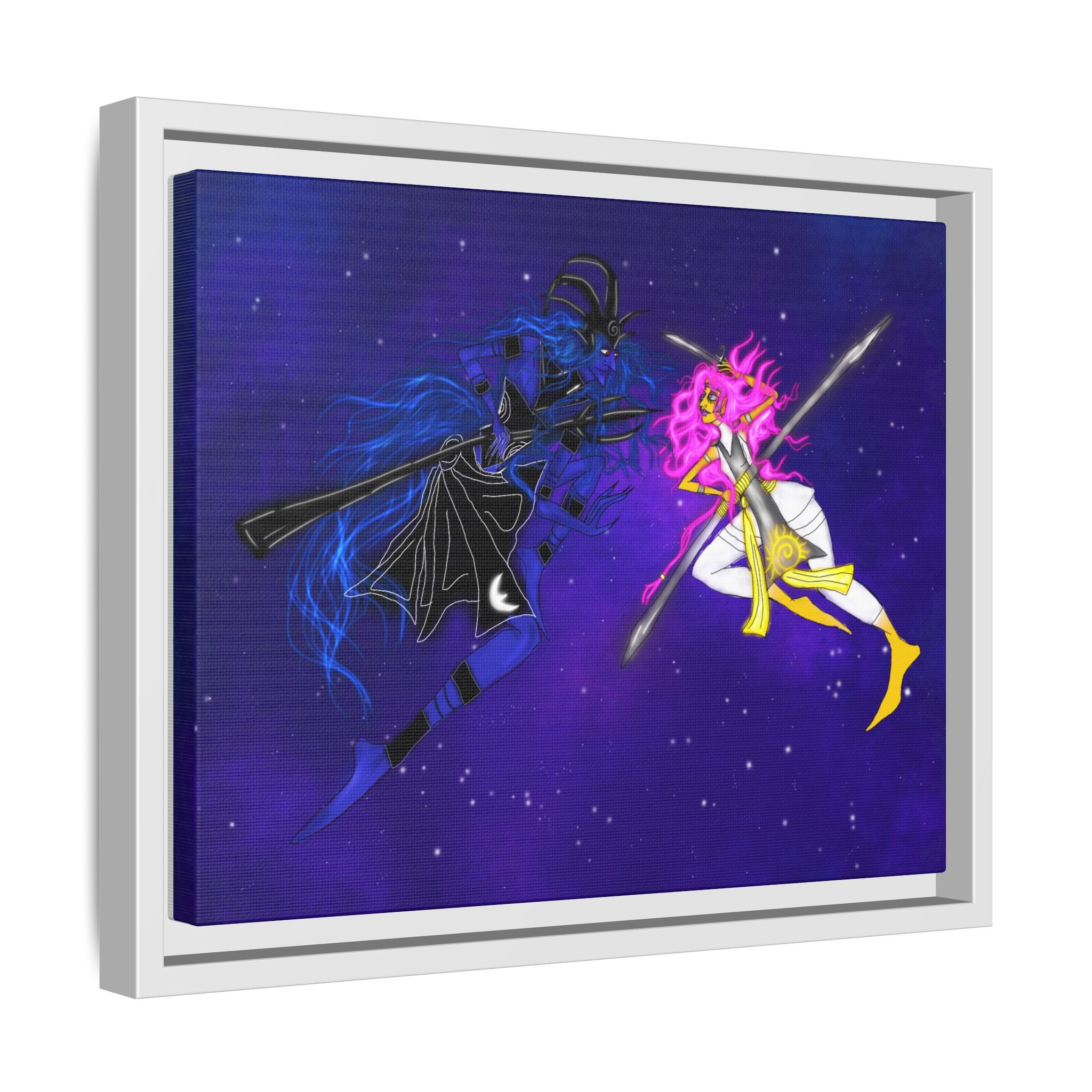 Framed Matte Canvas — Cosmic Duel Sailor Warriors Wall Art