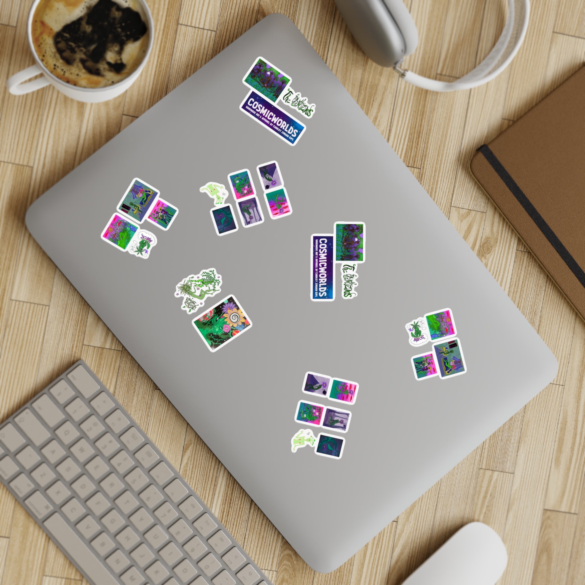 The Plantozoids Sticker Sheet—Holographic Cosmic Worlds Sticker Sheet Bundle (5pcs)