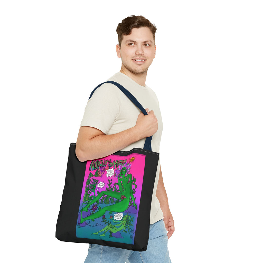 Psychedelic Garden Tote Bag — Colorful Alien Floral Art AOP