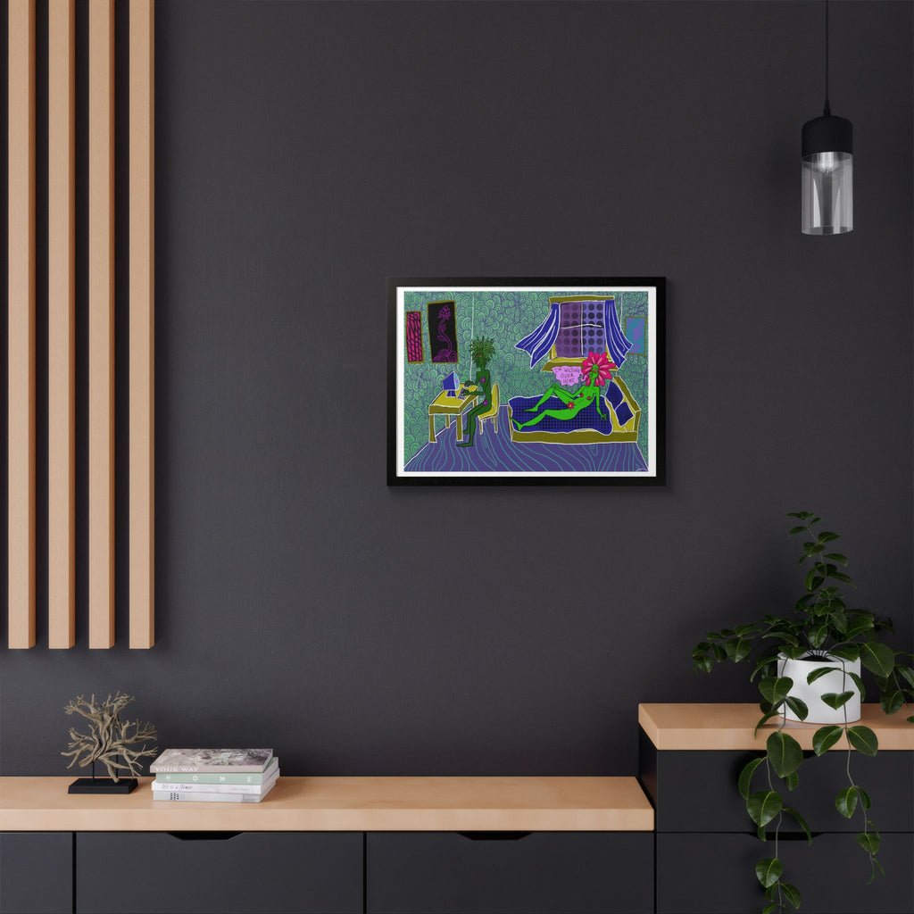 Surreal Floral Bedroom Art Print — Framed Poster