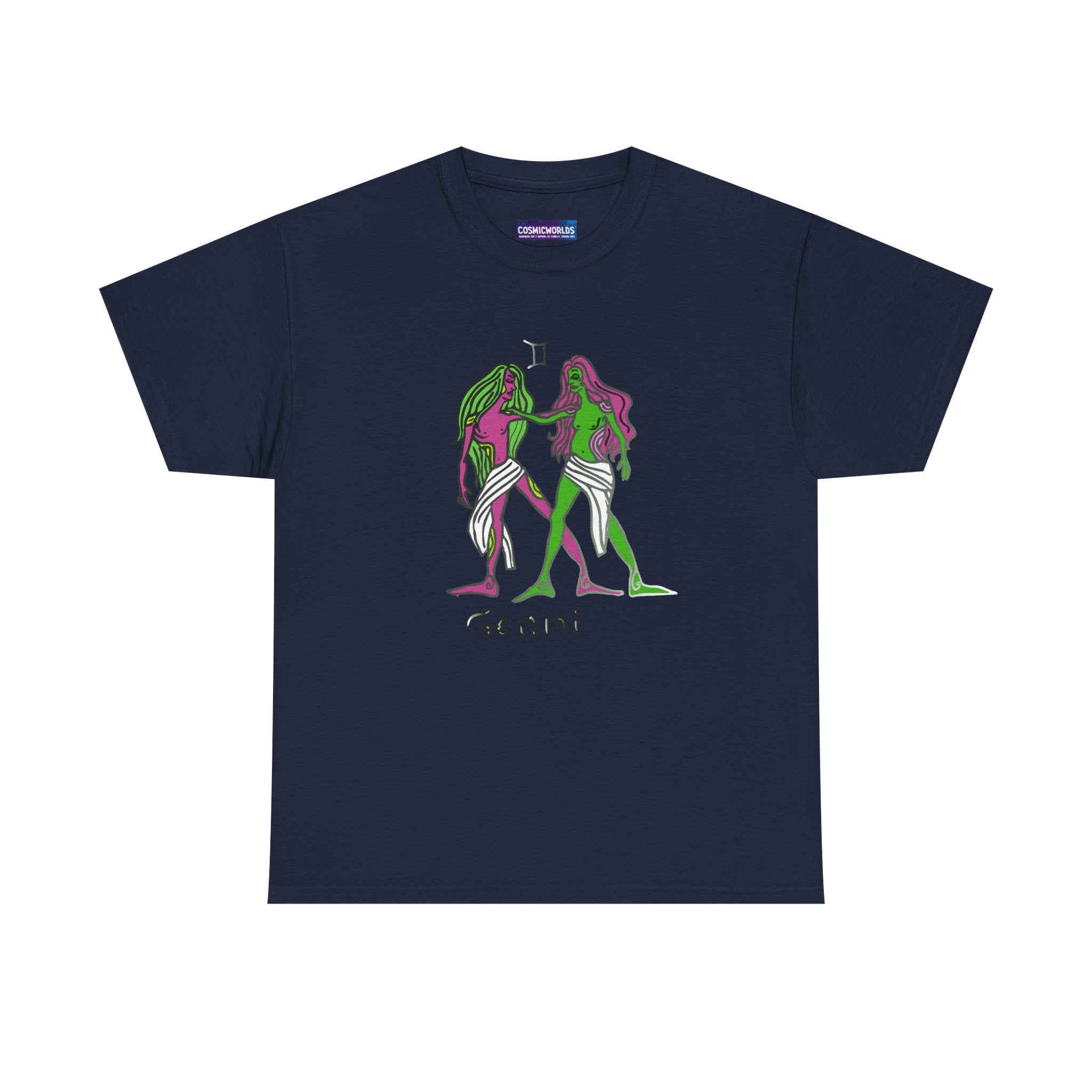 Gemini Zodiac T‑Shirt — Hand‑Drawn Twins Astrological Tee