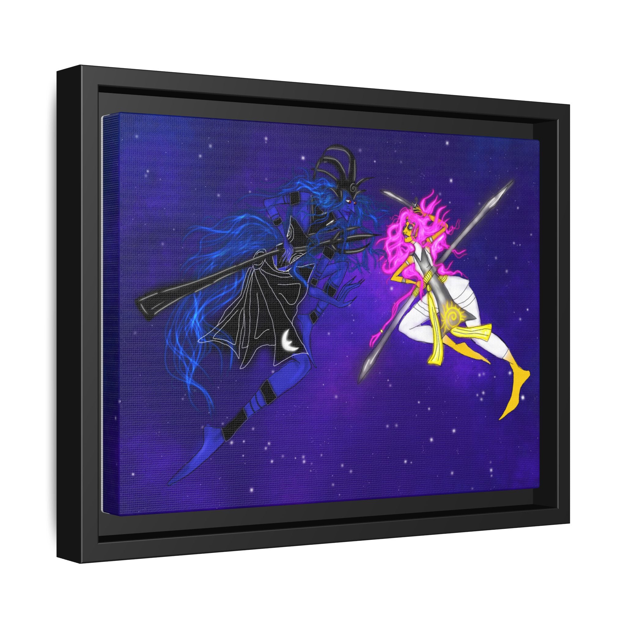 Framed Matte Canvas — Cosmic Duel Sailor Warriors Wall Art