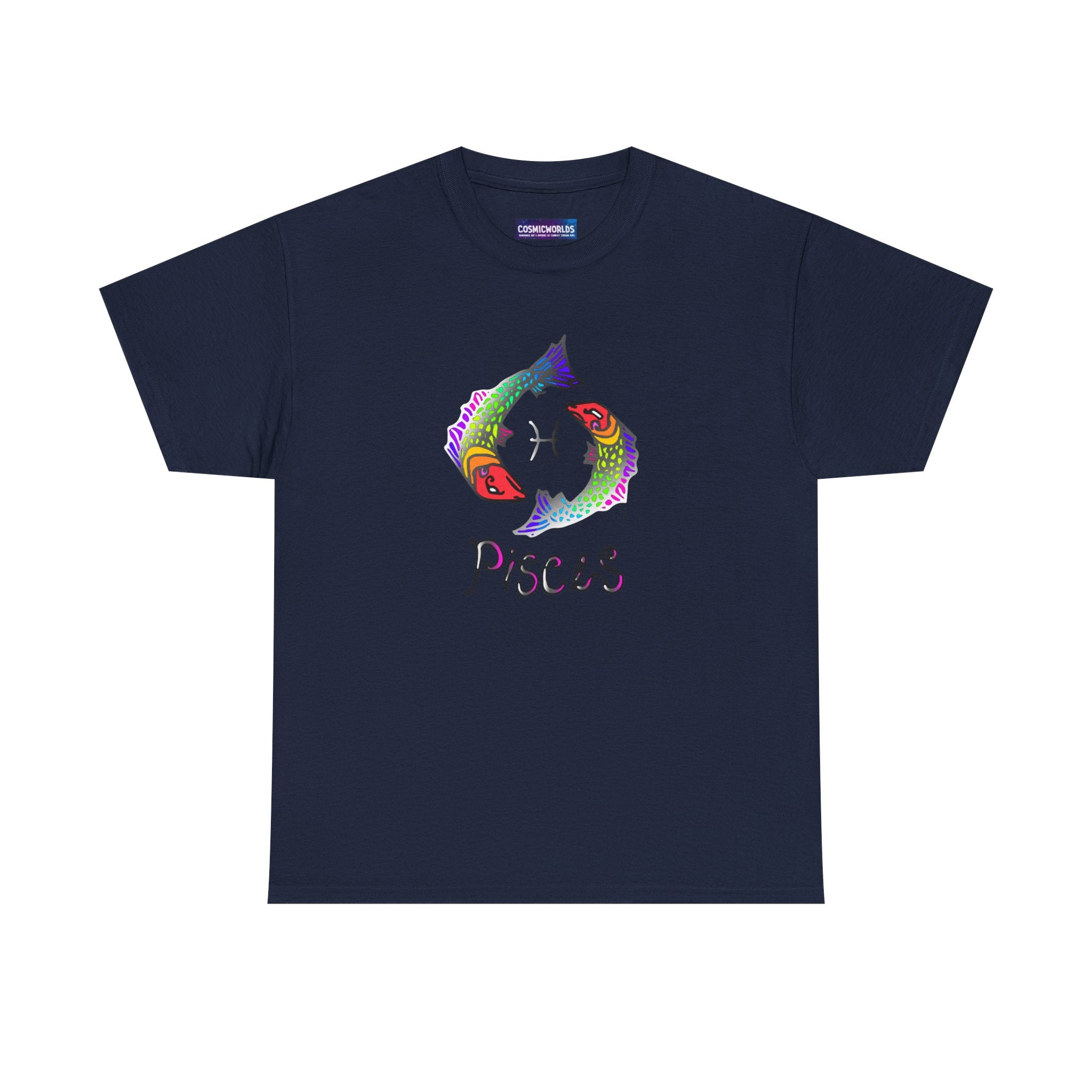 Pisces Zodiac T-Shirt — Colorful Fish Astrology Tee