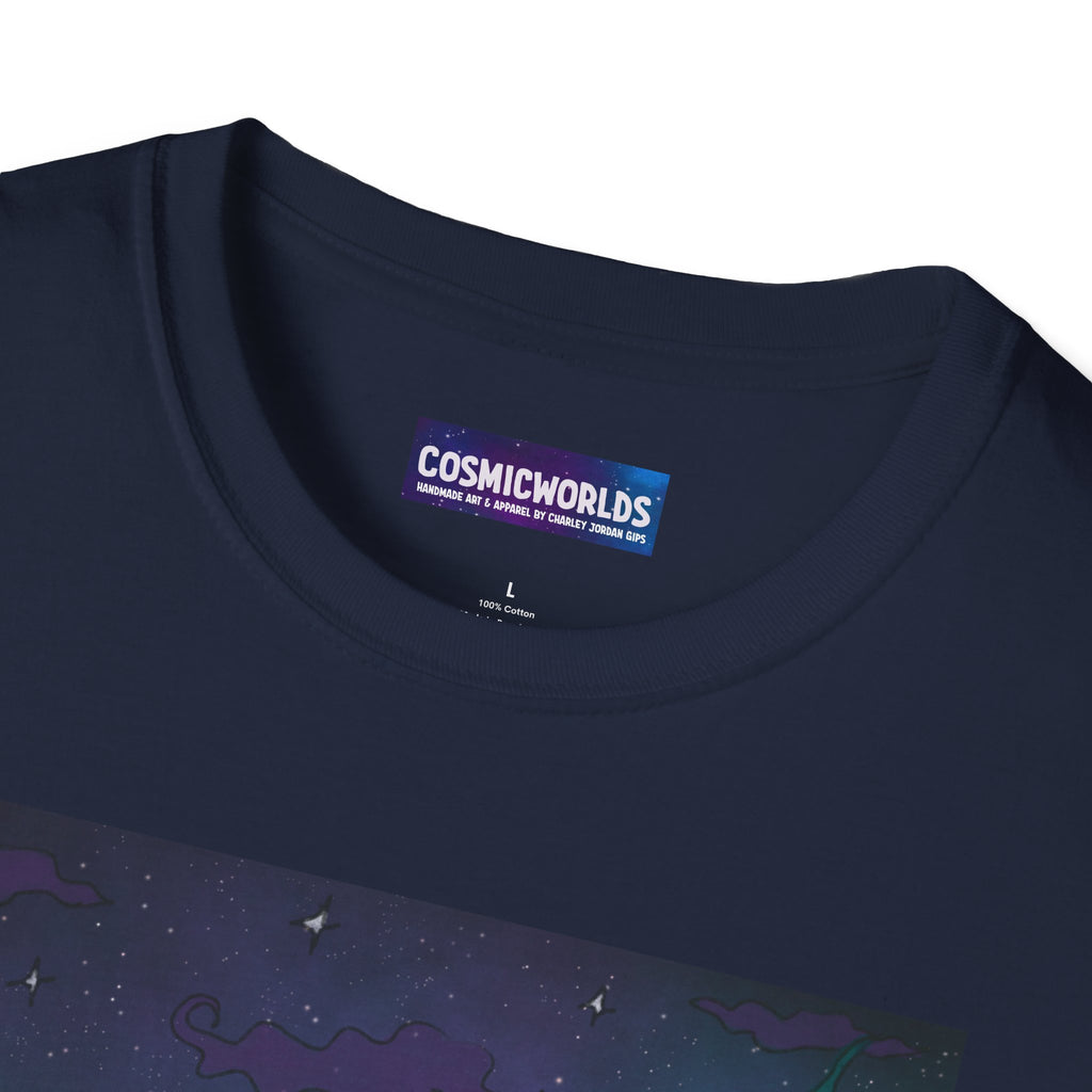 Celestial Night Bloom T-Shirt — Flower Dragon