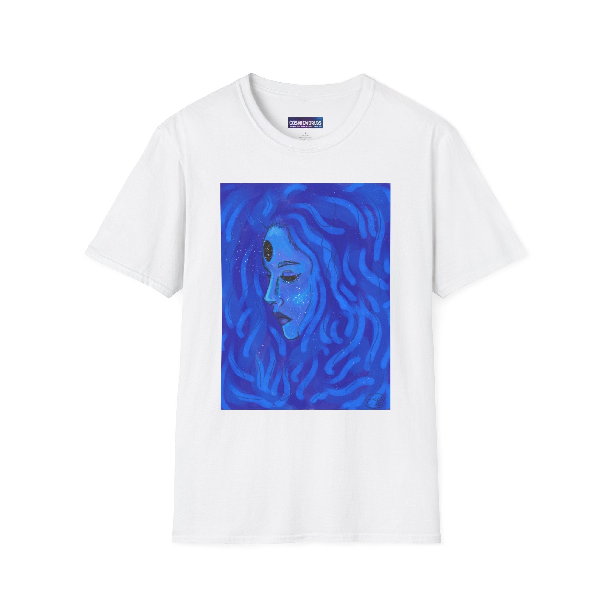 Blue Mystic Portrait T-Shirt—Water Goddess