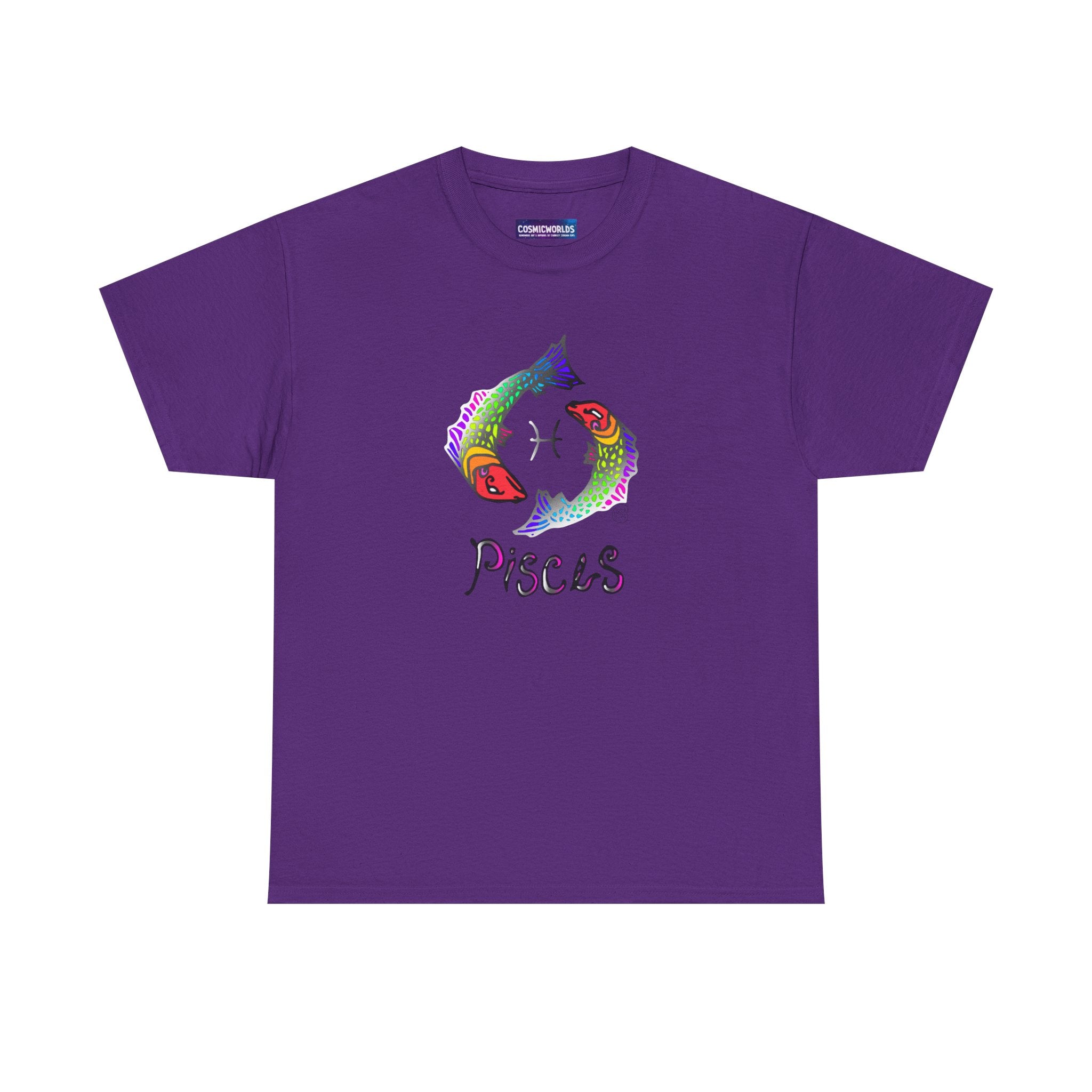 Pisces Zodiac T-Shirt — Colorful Fish Astrology Tee