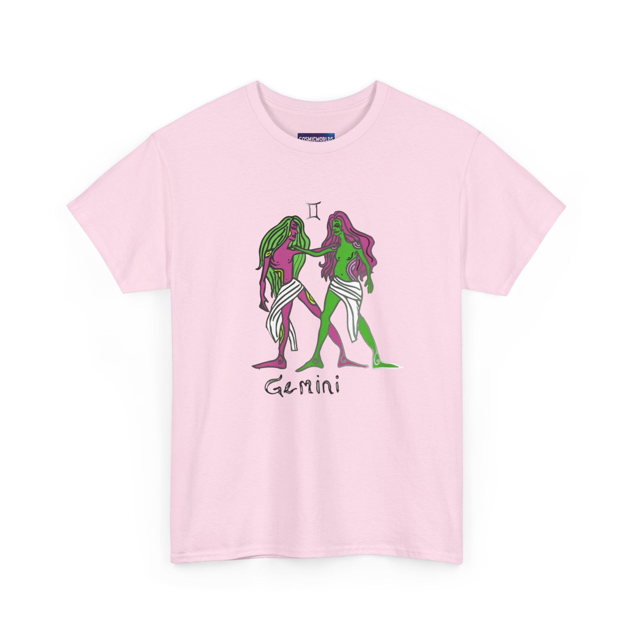 Gemini Zodiac T‑Shirt — Hand‑Drawn Twins Astrological Tee