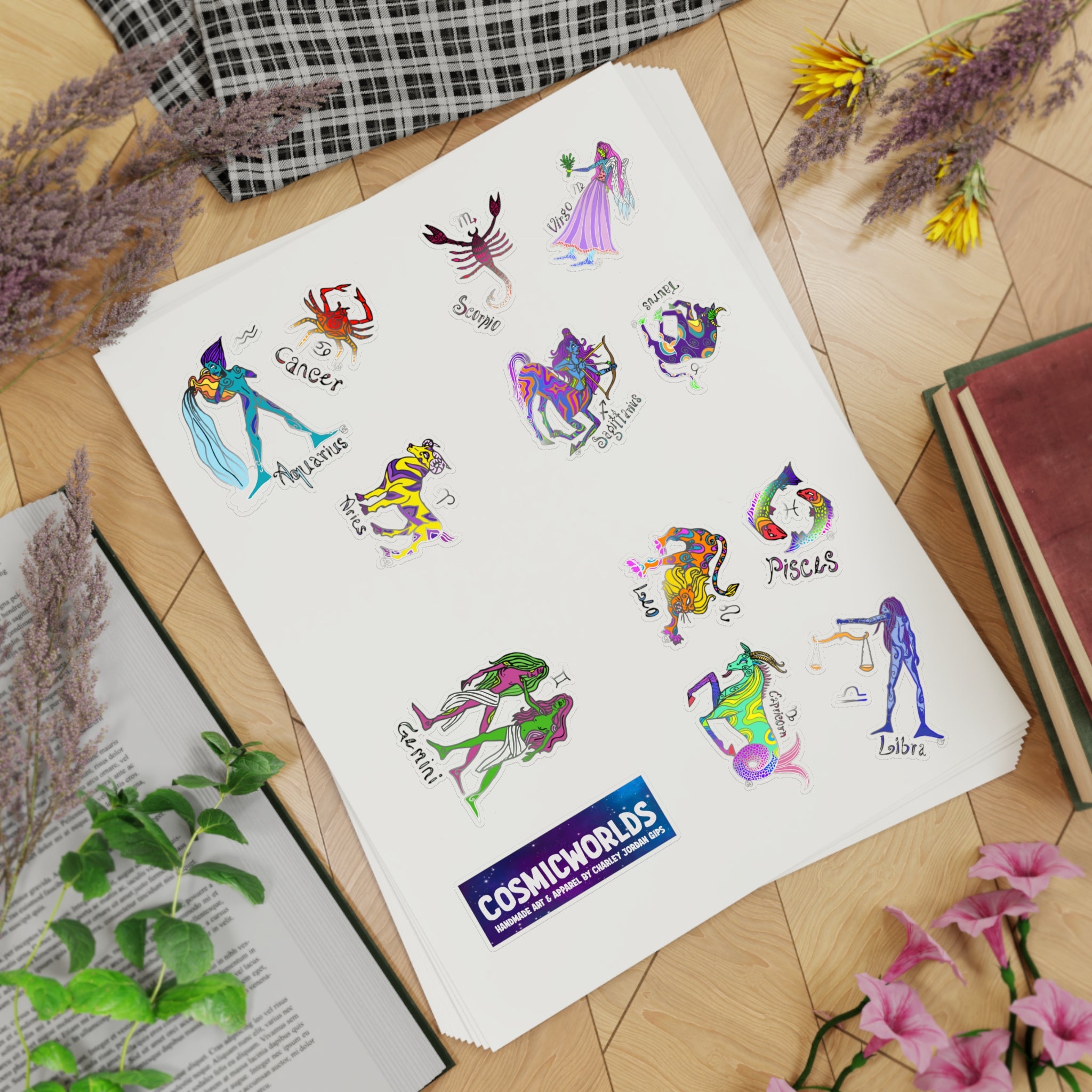 Zodiac Sticker Sheet Bundle, 10pcs
