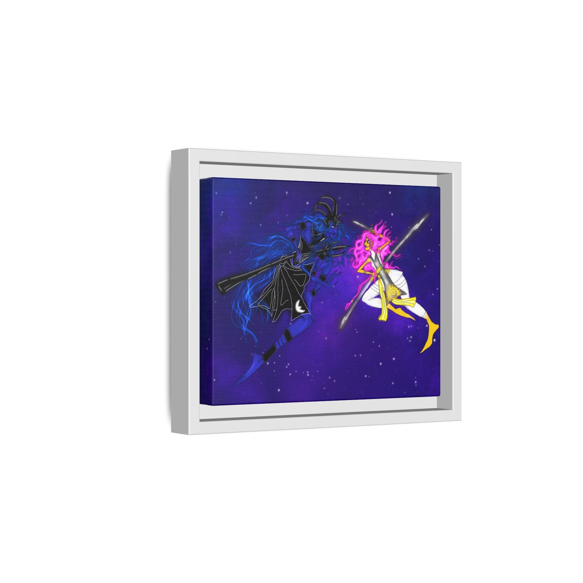 Framed Matte Canvas — Cosmic Duel Sailor Warriors Wall Art