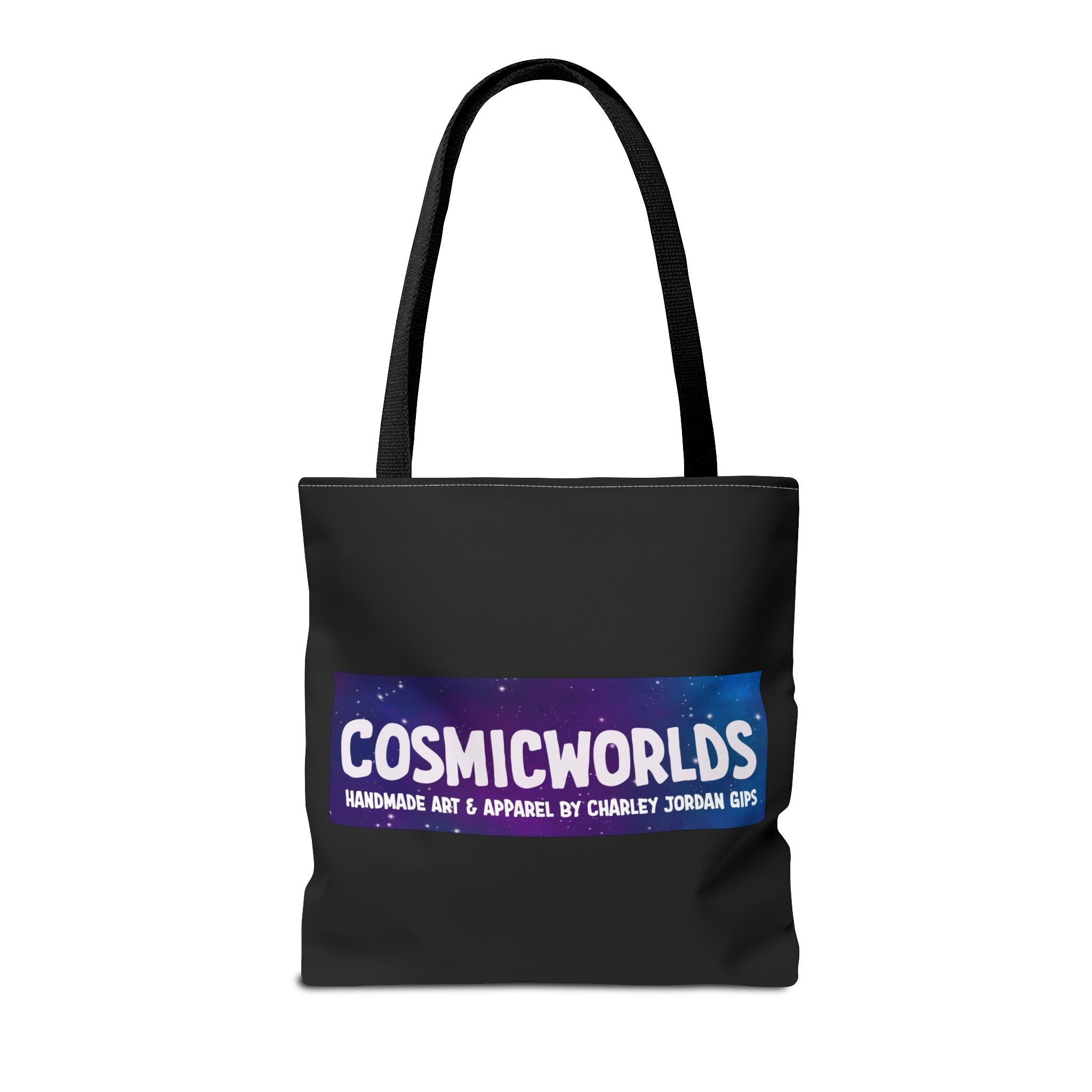 Cosmic Worlds Alien UFO Tote Bag — Psychedelic Rainbow Abduction Design