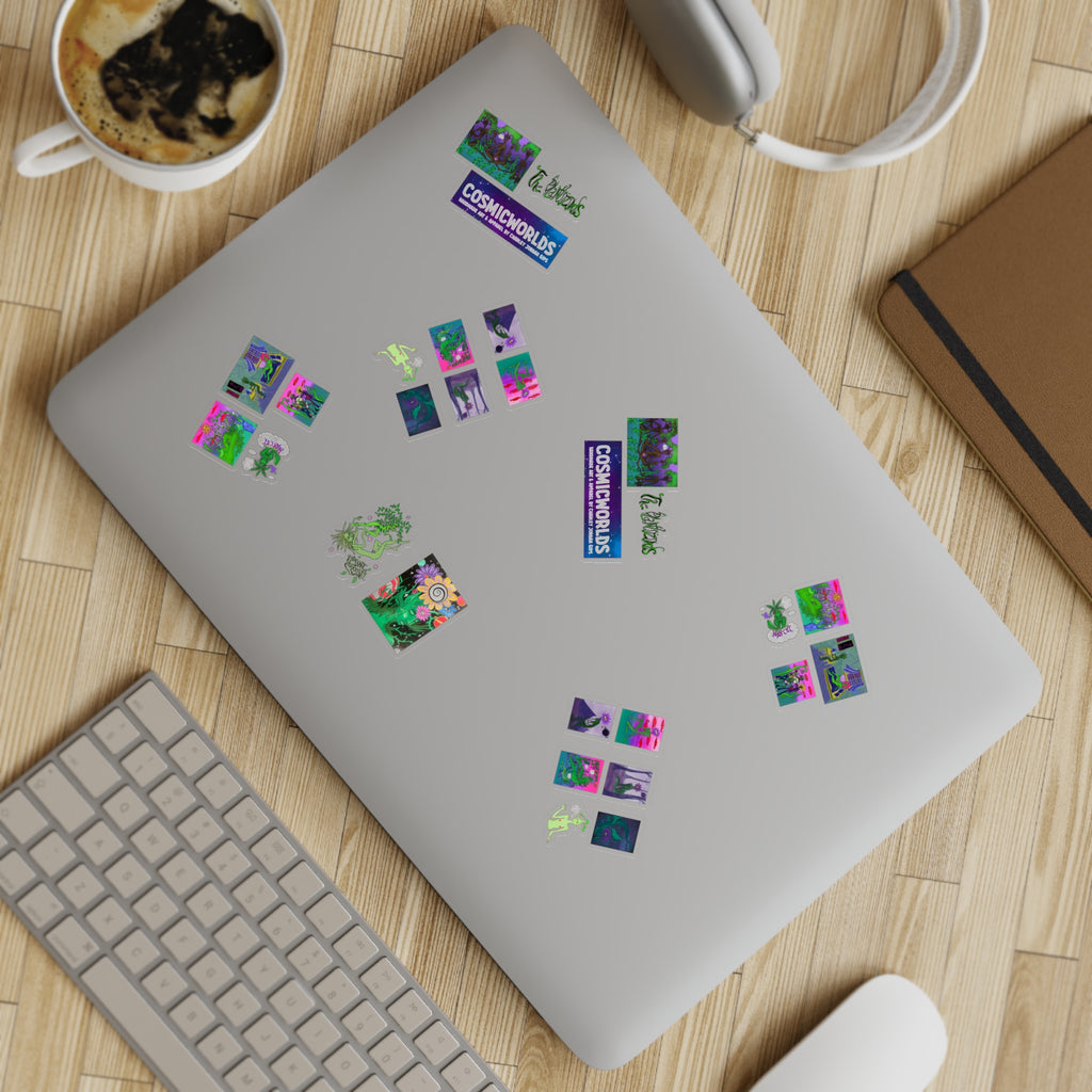 The Plantozoids Sticker Sheet—Holographic Cosmic Worlds Sticker Sheet Bundle (5pcs)
