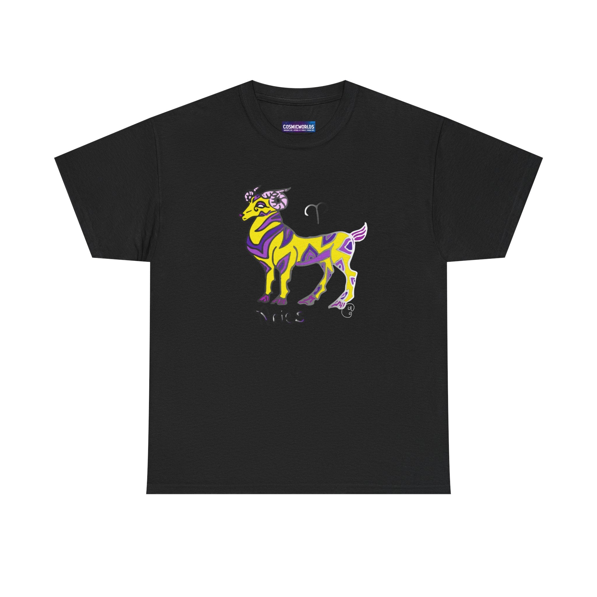 Aries Zodiac Tee — Colorful Mythic Ram Astrology Shirt