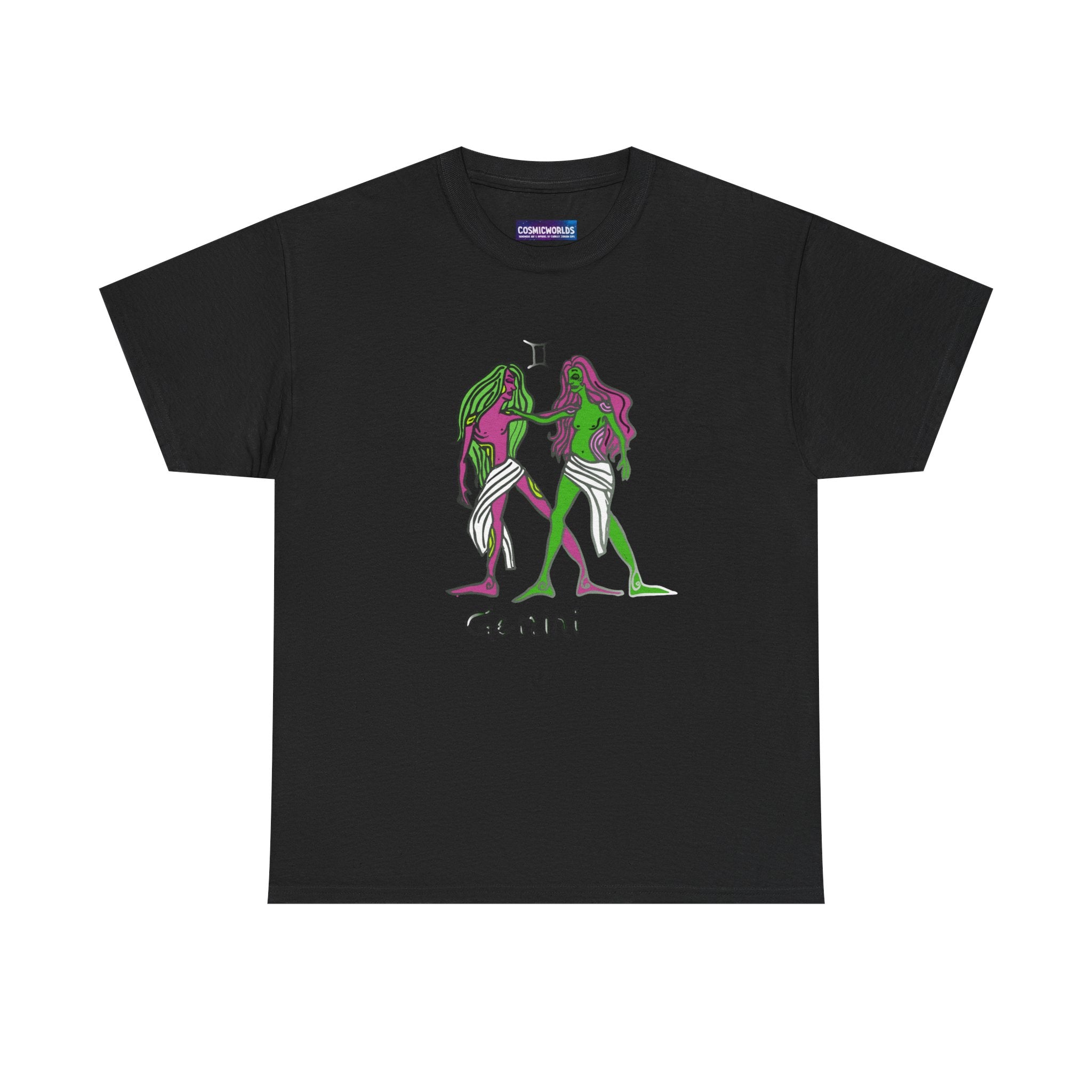 Gemini Zodiac T‑Shirt — Hand‑Drawn Twins Astrological Tee