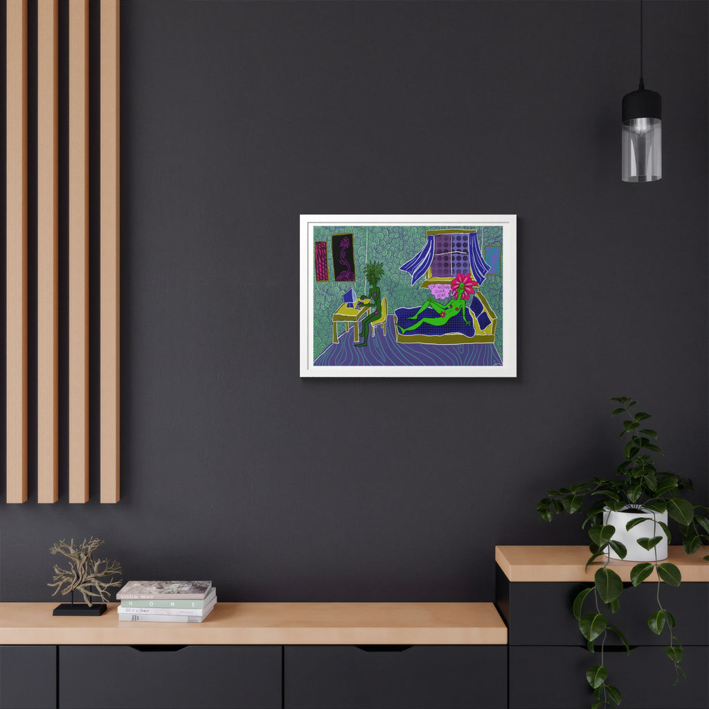 Surreal Floral Bedroom Art Print — Framed Poster