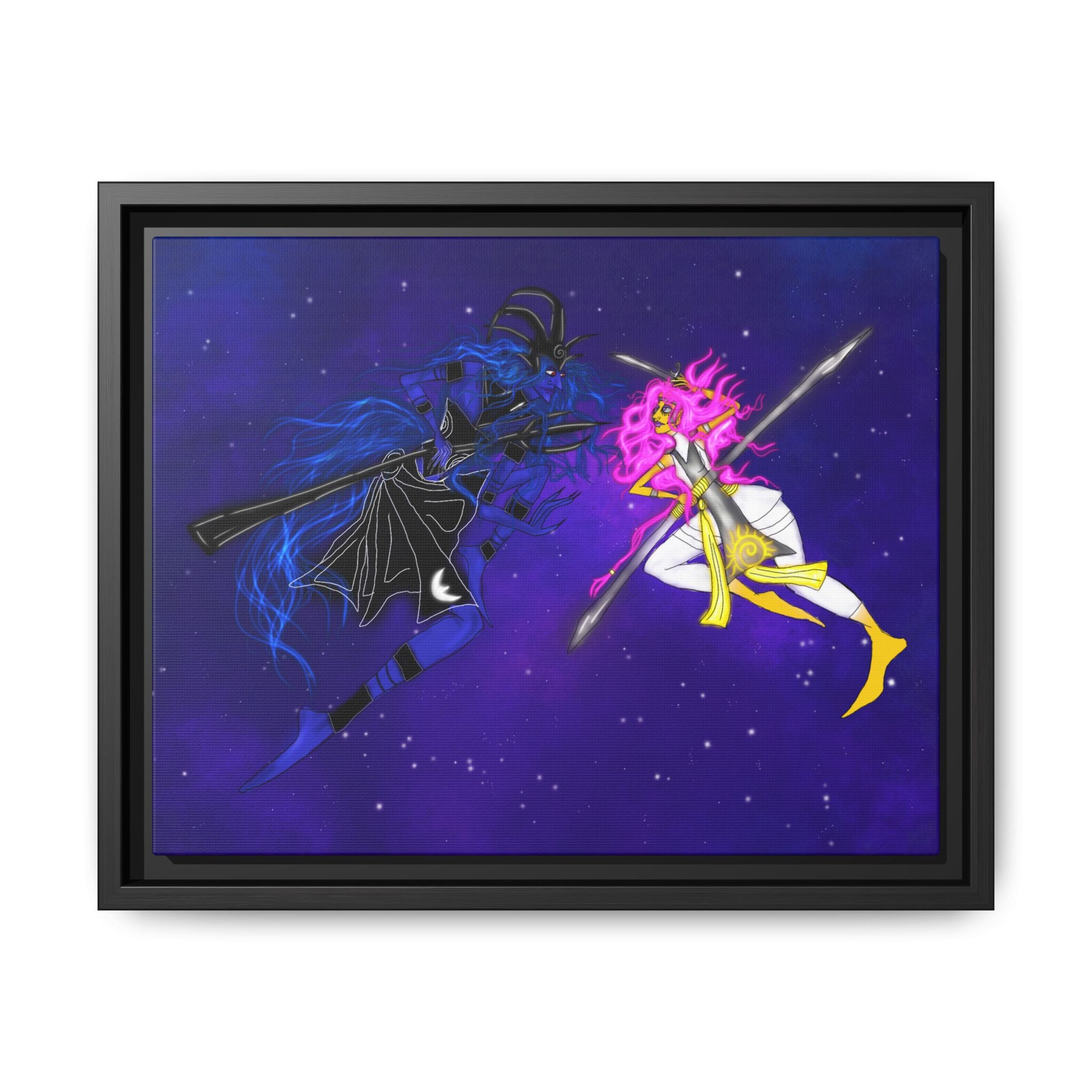 Framed Matte Canvas — Cosmic Duel Sailor Warriors Wall Art