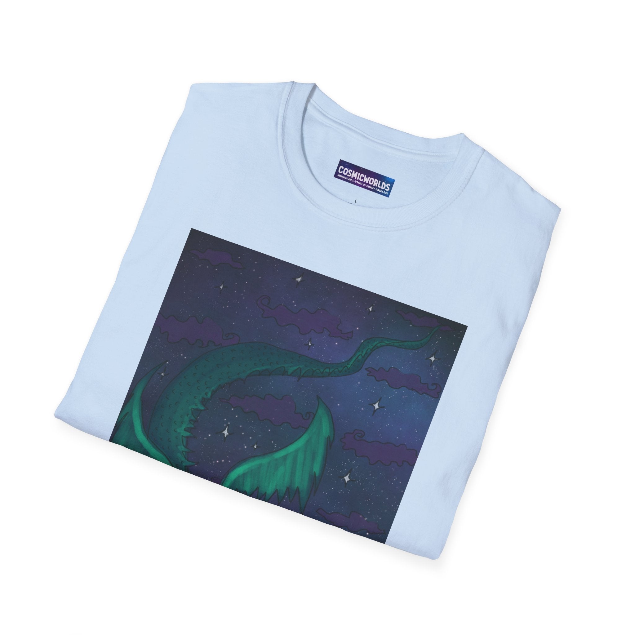 Celestial Night Bloom T-Shirt — Flower Dragon