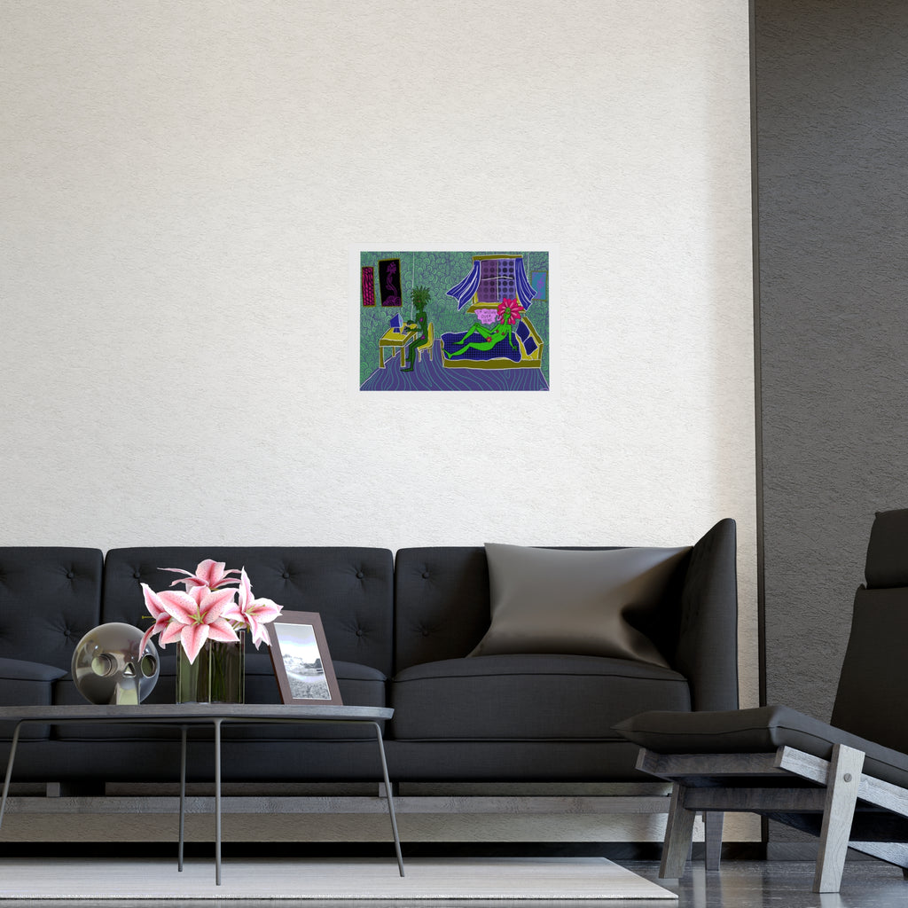 Surreal Bedroom Art Poster — “I’m Wilting” Matte Print