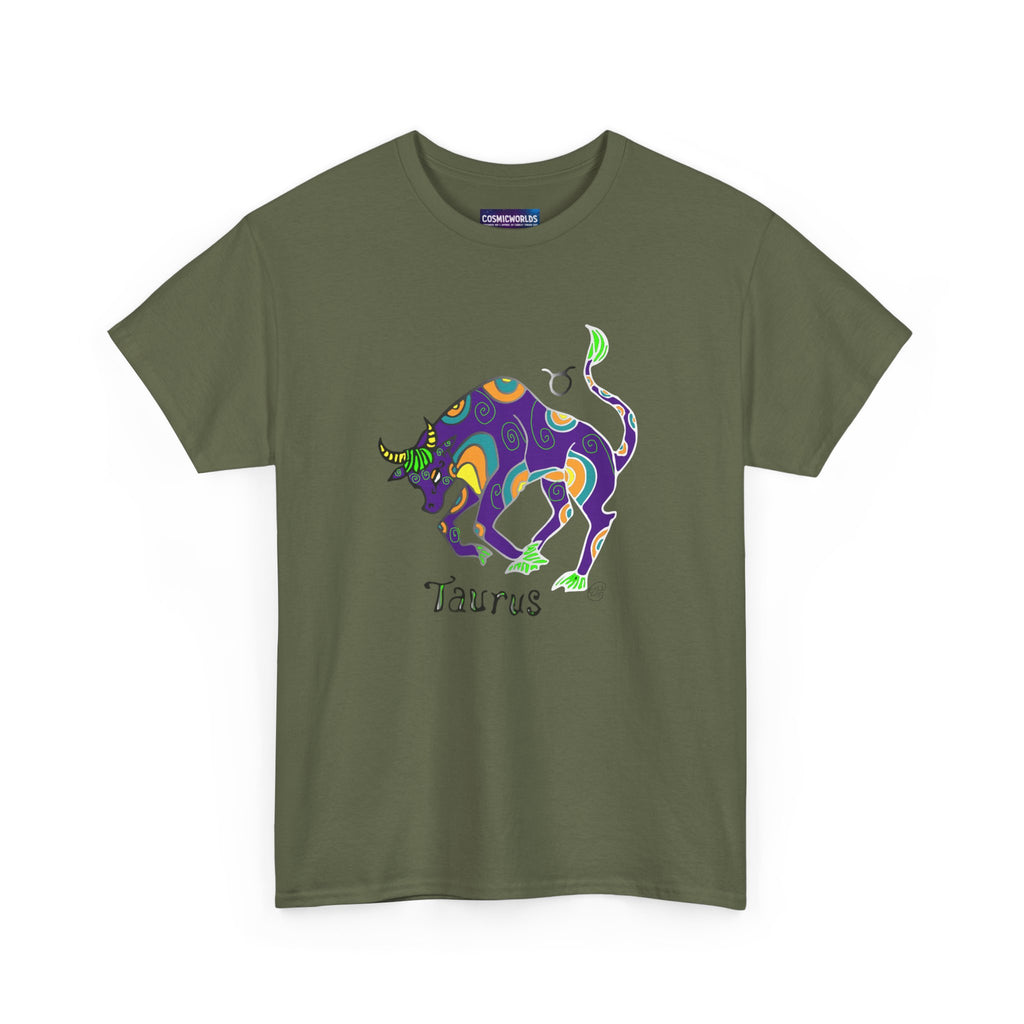 Taurus Bull Zodiac T-Shirt — Colorful Astrological Tee for Taurus Birthday Gifts