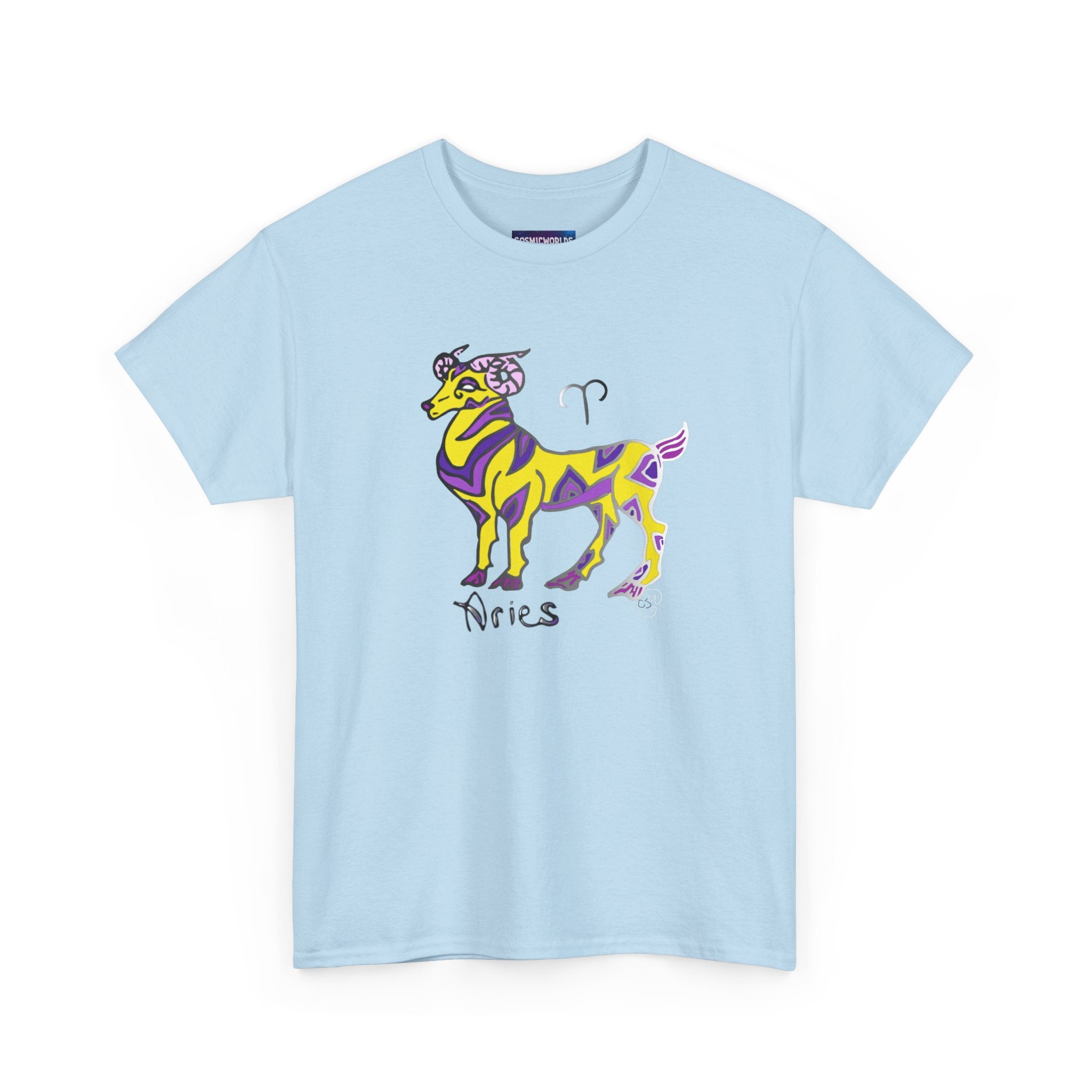 Aries Zodiac Tee — Colorful Mythic Ram Astrology Shirt