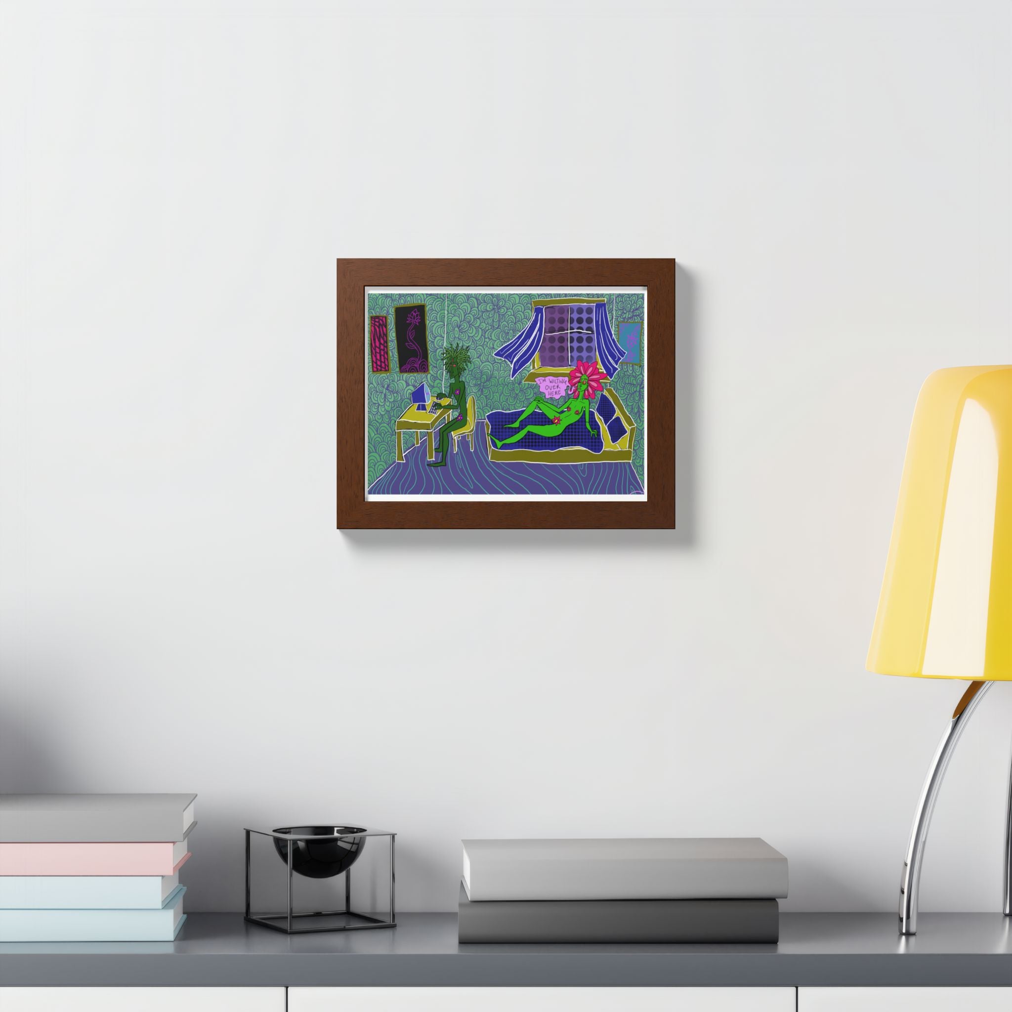 Surreal Floral Bedroom Art Print — Framed Poster
