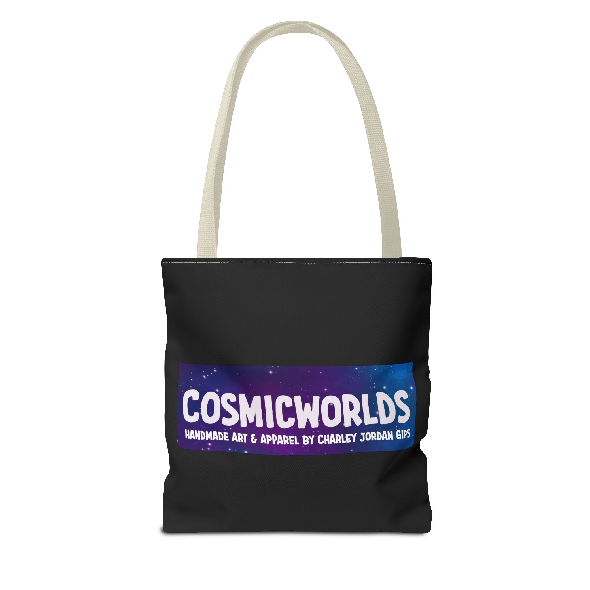 Cosmic Worlds Alien UFO Tote Bag — Psychedelic Rainbow Abduction Design