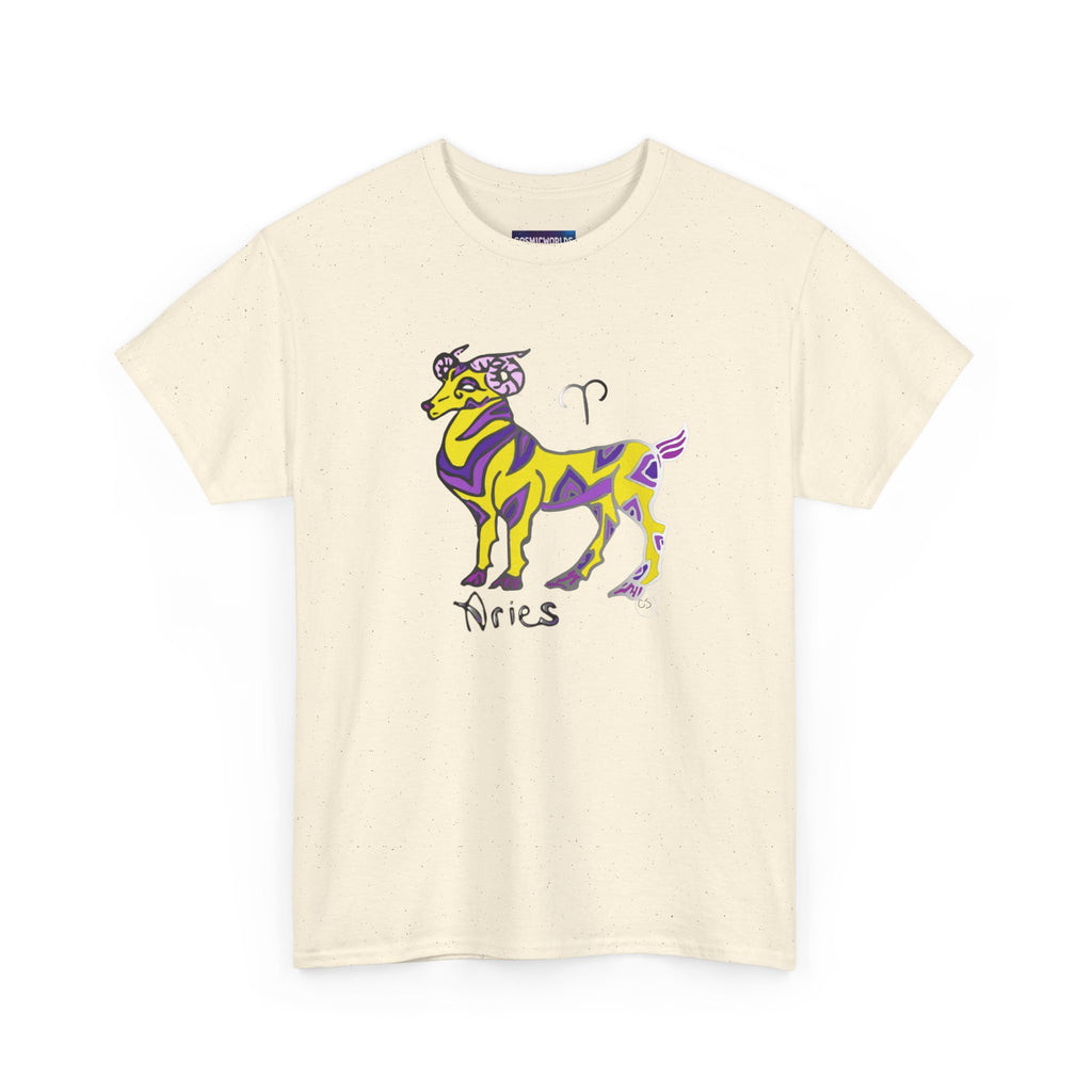 Aries Zodiac Tee — Colorful Mythic Ram Astrology Shirt