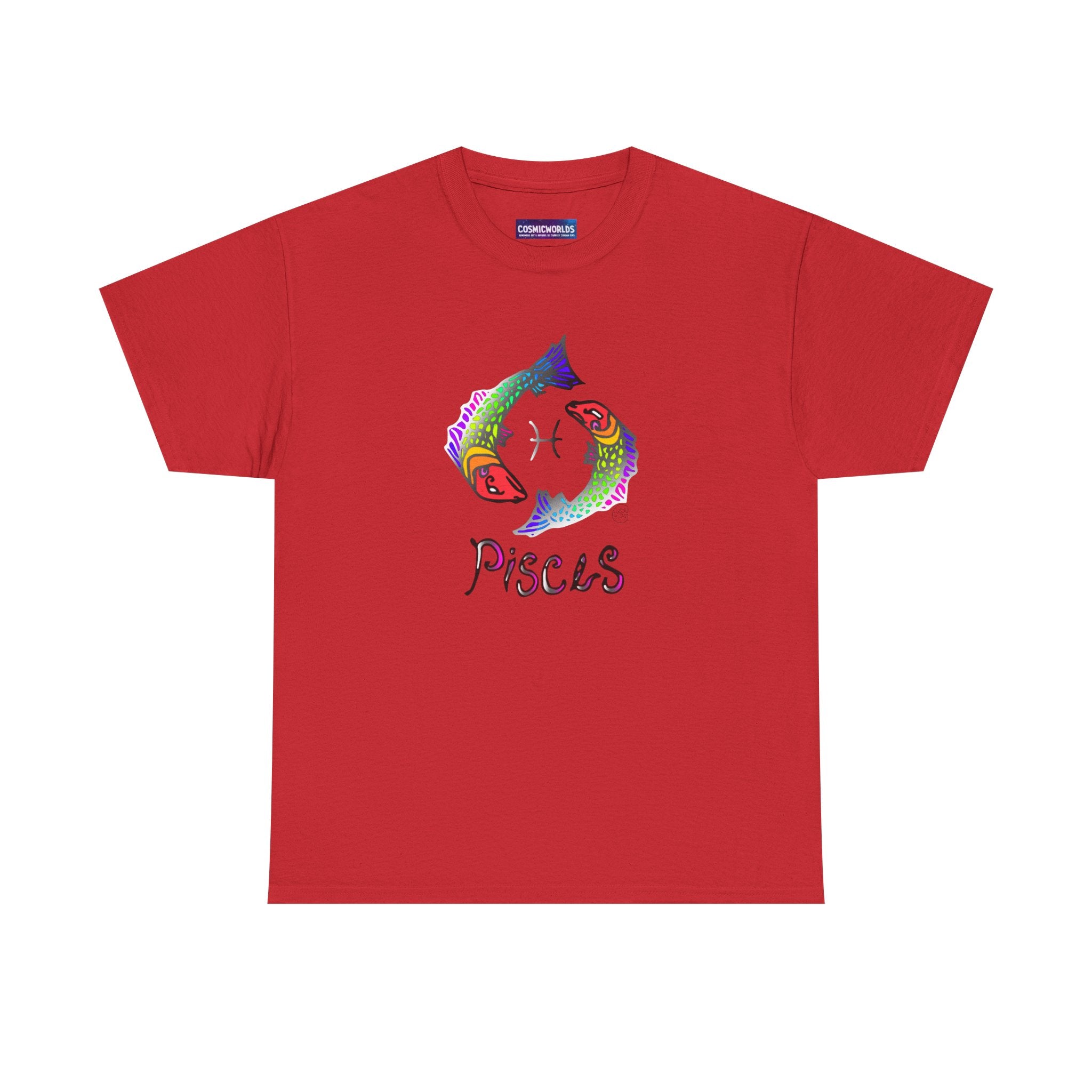 Pisces Zodiac T-Shirt — Colorful Fish Astrology Tee