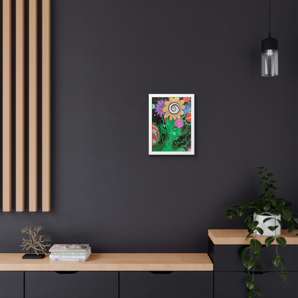 Psychedelic Flower Spirit Framed Poster — Colorful Surreal Wall Art
