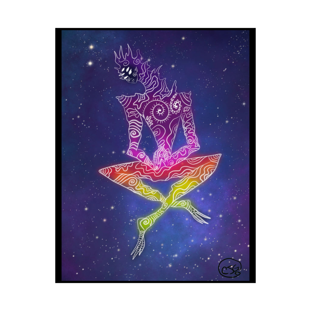 Psychedelic Cosmic Dancer Matte Poster