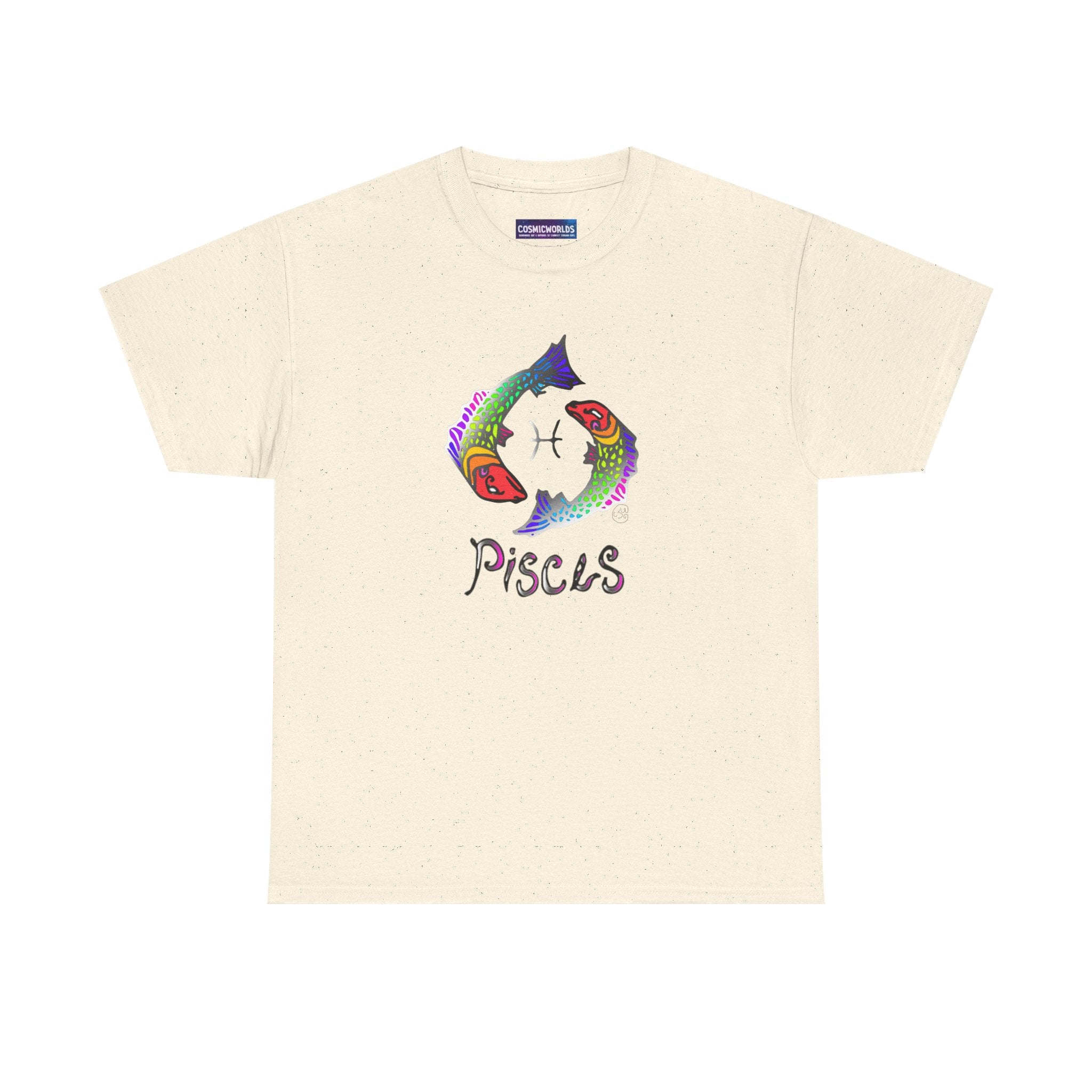 Pisces Zodiac T-Shirt — Colorful Fish Astrology Tee