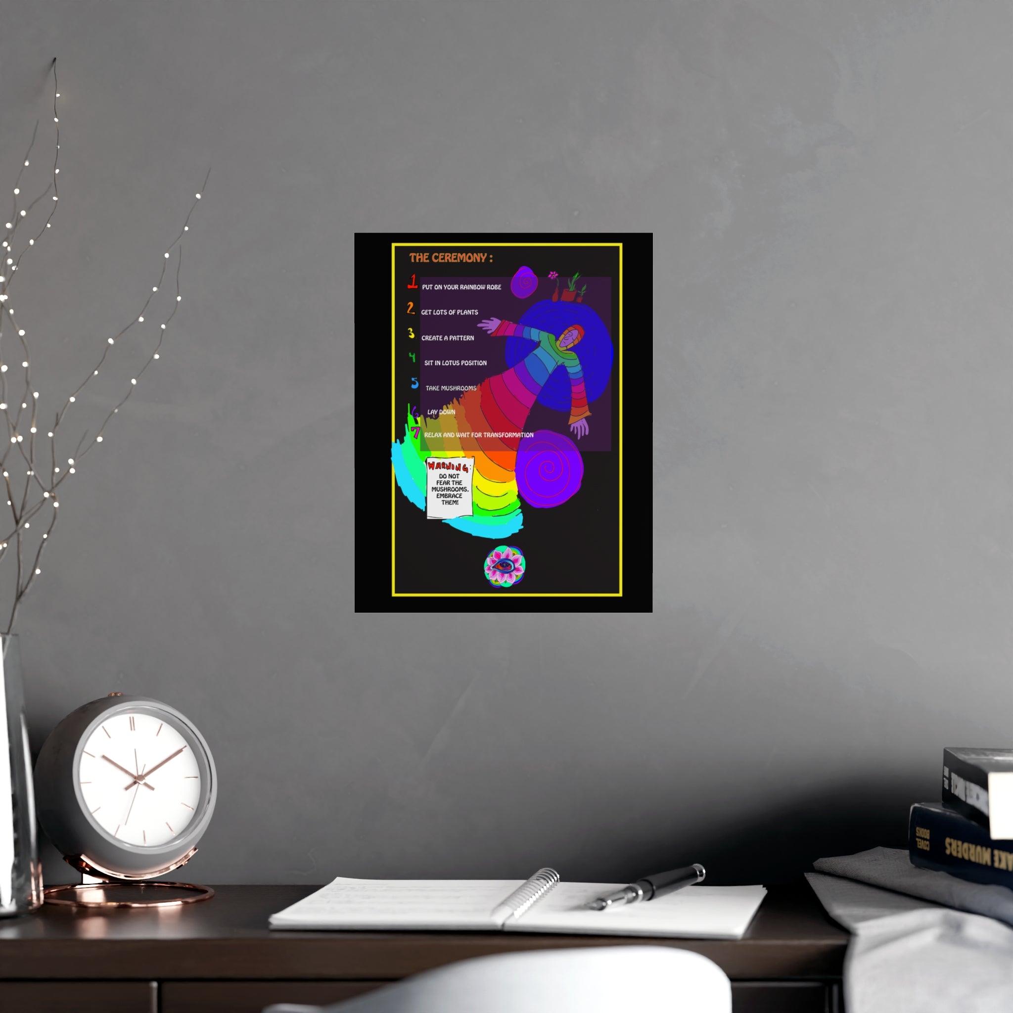 Psychedelic Ceremony Poster — Matte Vertical & Horizontal Art Print