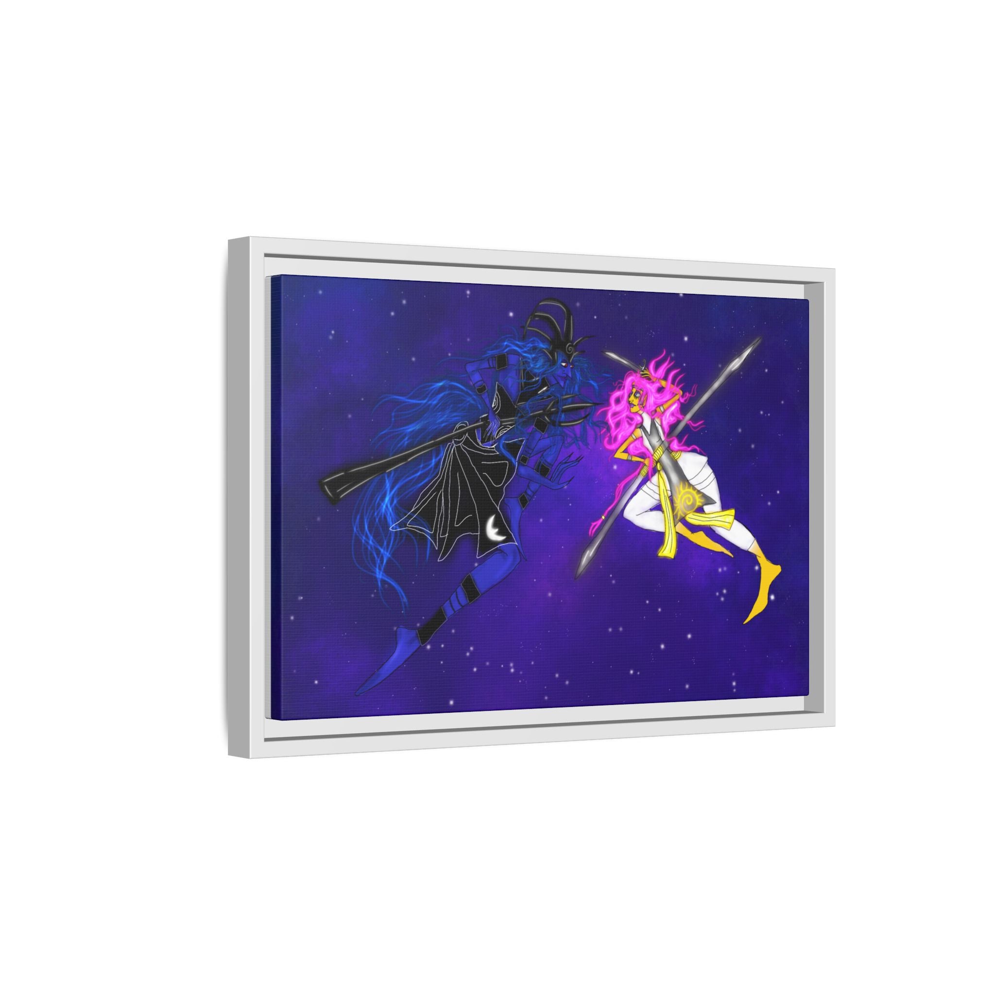 Framed Matte Canvas — Cosmic Duel Sailor Warriors Wall Art