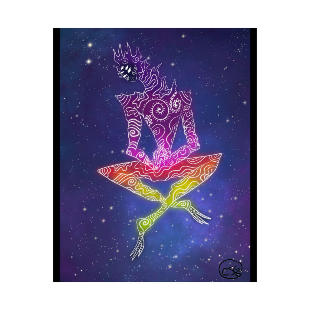 Psychedelic Cosmic Dancer Matte Poster