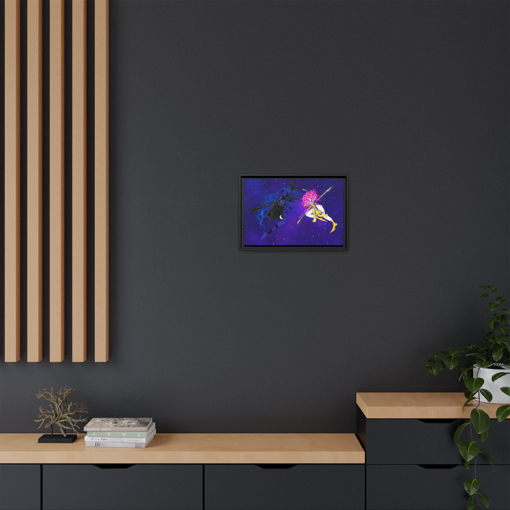 Framed Matte Canvas — Cosmic Duel Sailor Warriors Wall Art