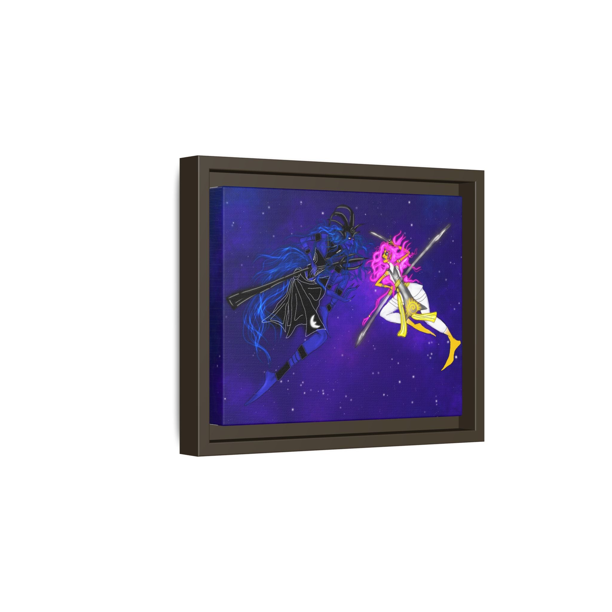 Framed Matte Canvas — Cosmic Duel Sailor Warriors Wall Art