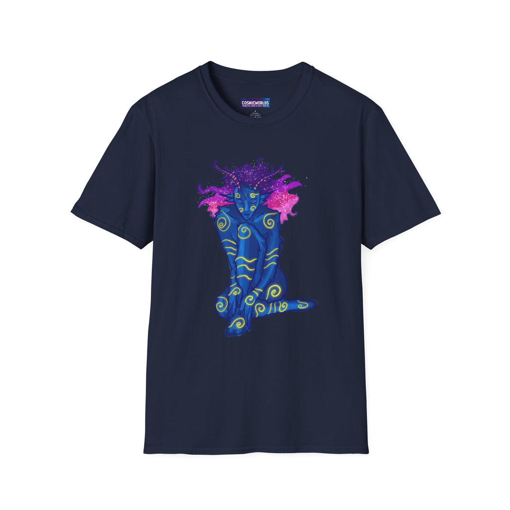 Space Deer Goddess T-Shirt — Psychedelic Illustration