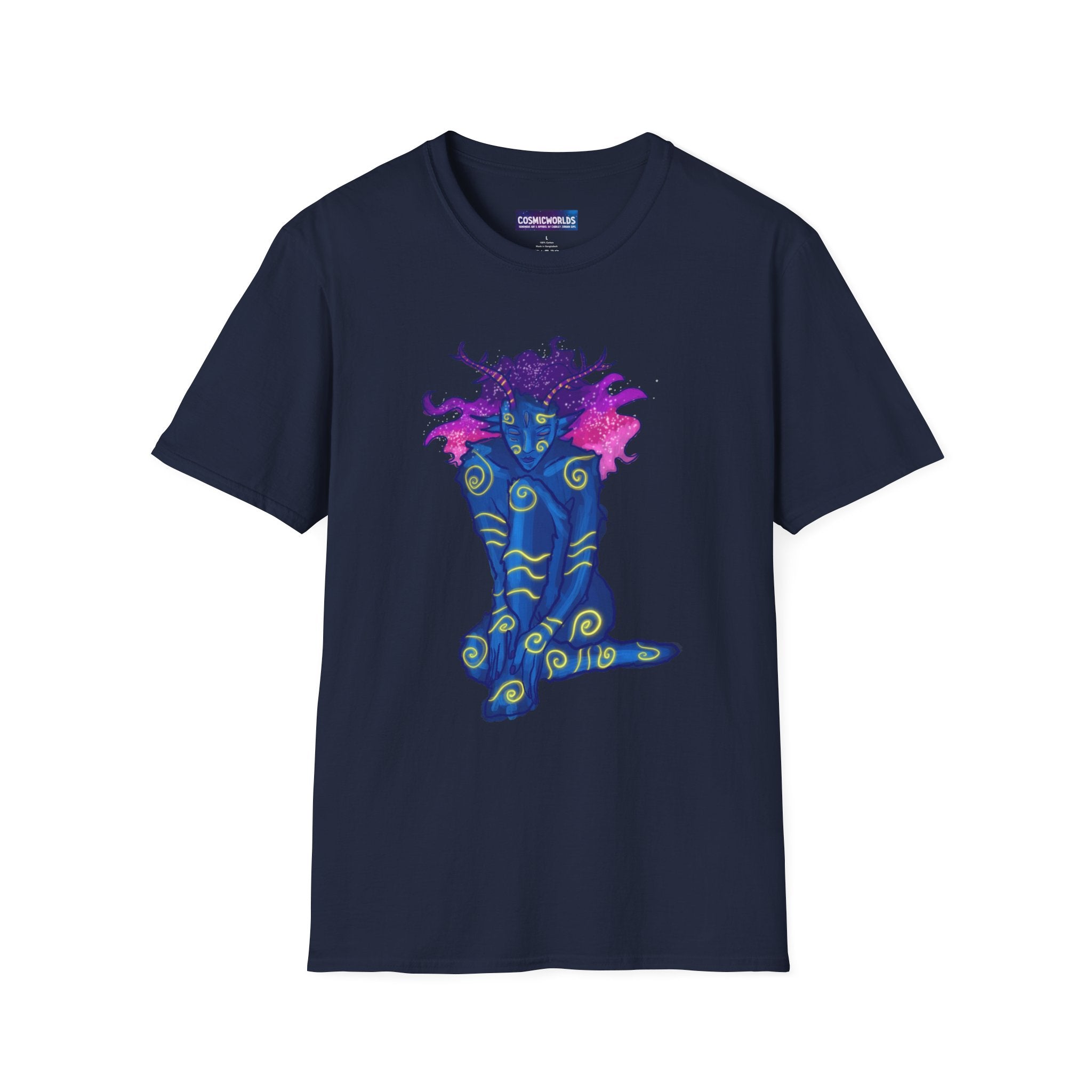 Space Deer Goddess T-Shirt — Psychedelic Illustration