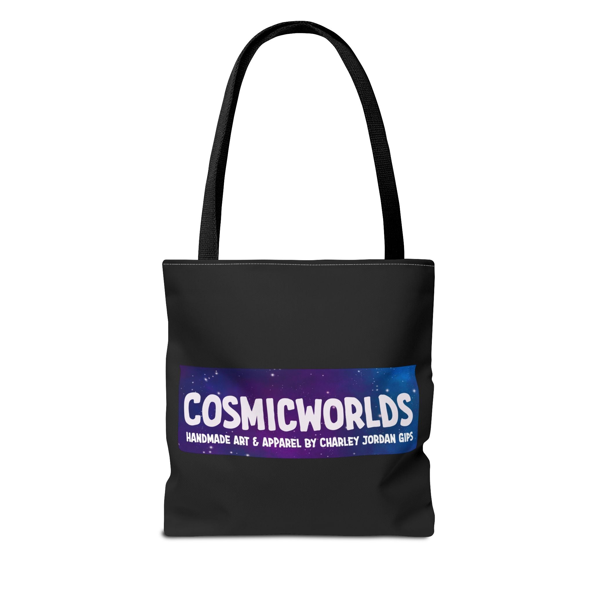 Cosmic Worlds Alien UFO Tote Bag — Psychedelic Rainbow Abduction Design
