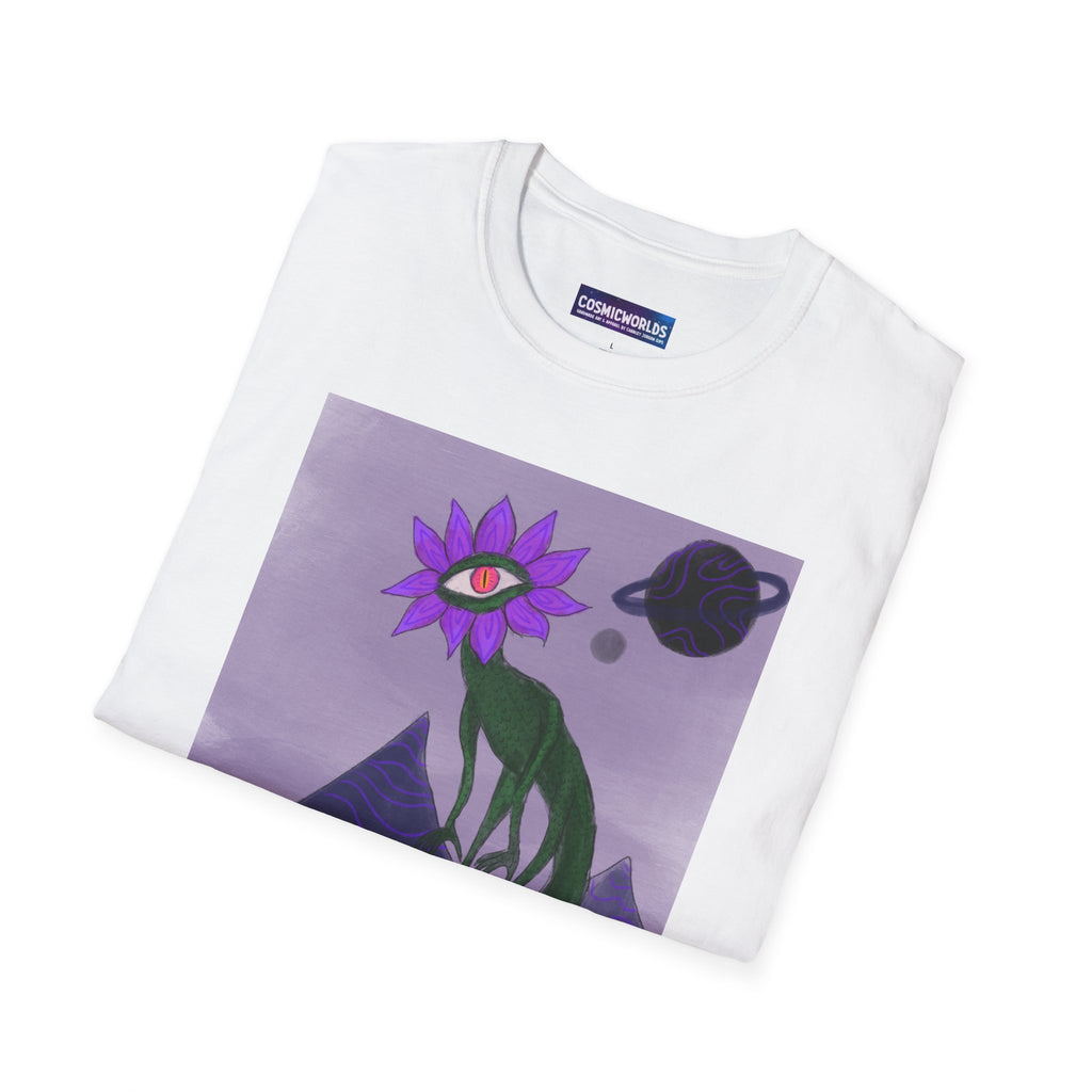 Alien Flower Graphic T-Shirt — Surreal Purple Space Art Tee