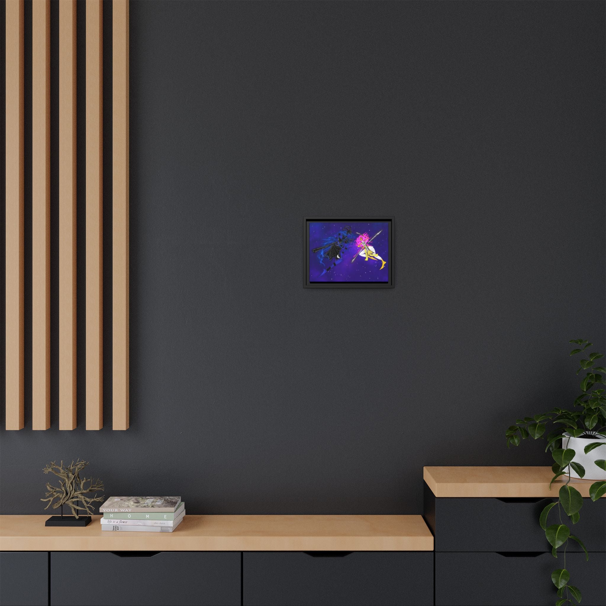 Framed Matte Canvas — Cosmic Duel Sailor Warriors Wall Art