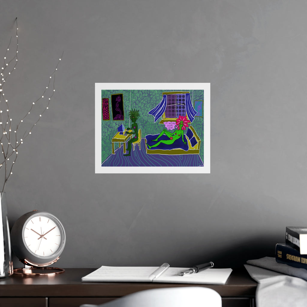 Surreal Bedroom Art Poster — “I’m Wilting” Matte Print