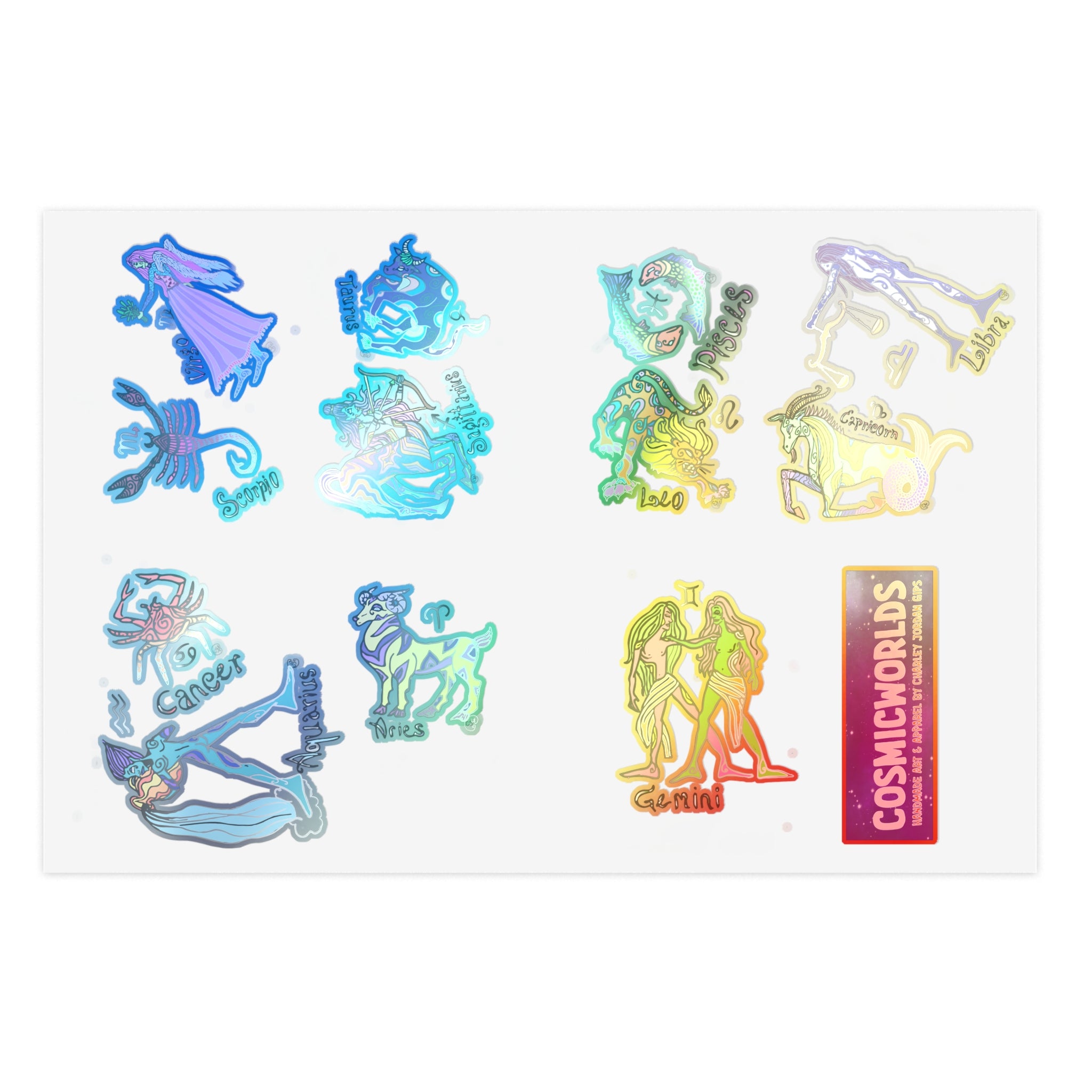 Zodiac Sticker Sheet Bundle, 10pcs