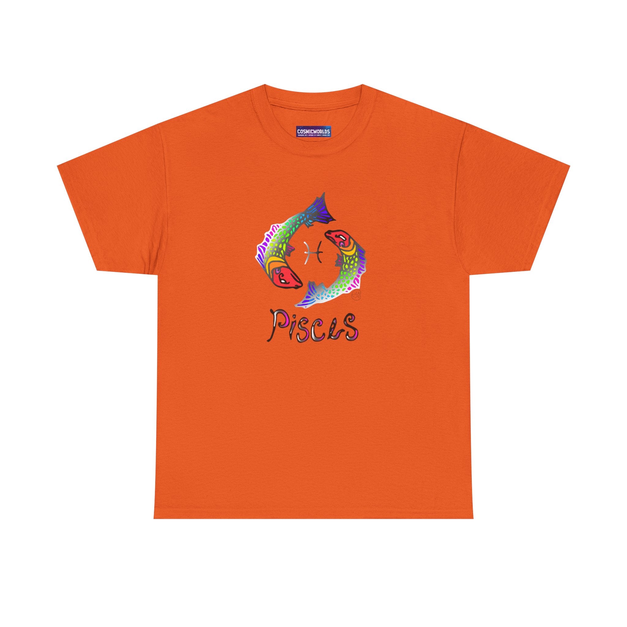 Pisces Zodiac T-Shirt — Colorful Fish Astrology Tee