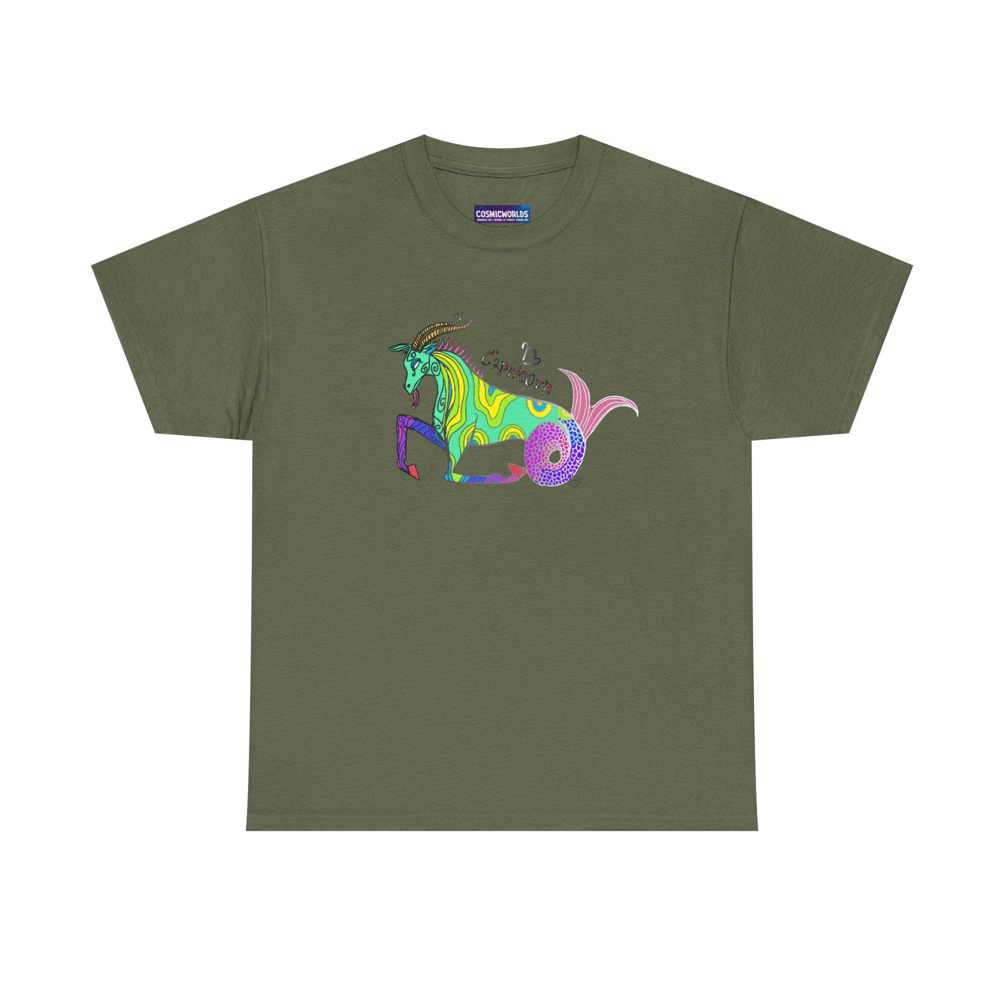 Capricorn Mythical Goat Tee — Colorful Zodiac Shirt