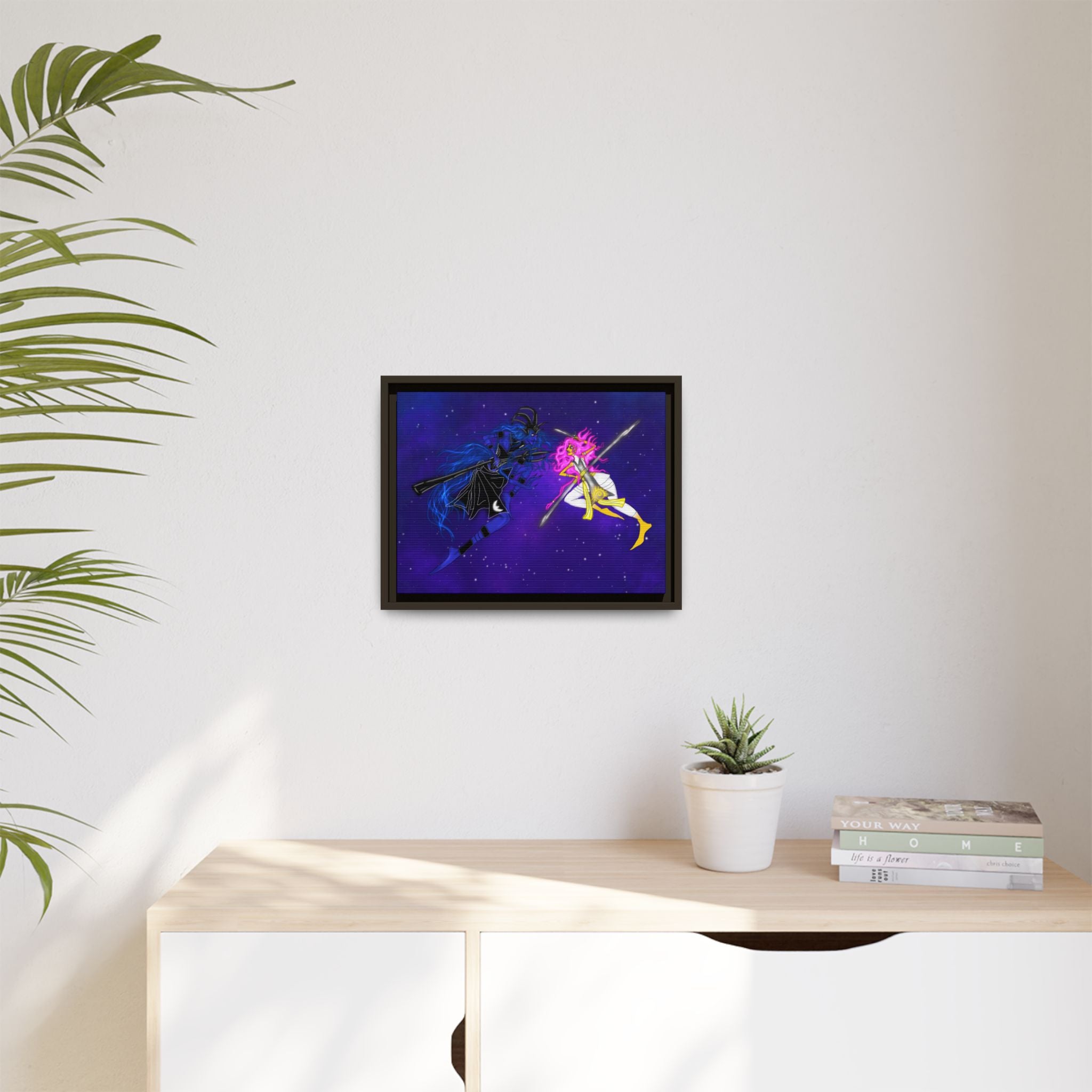 Framed Matte Canvas — Cosmic Duel Sailor Warriors Wall Art