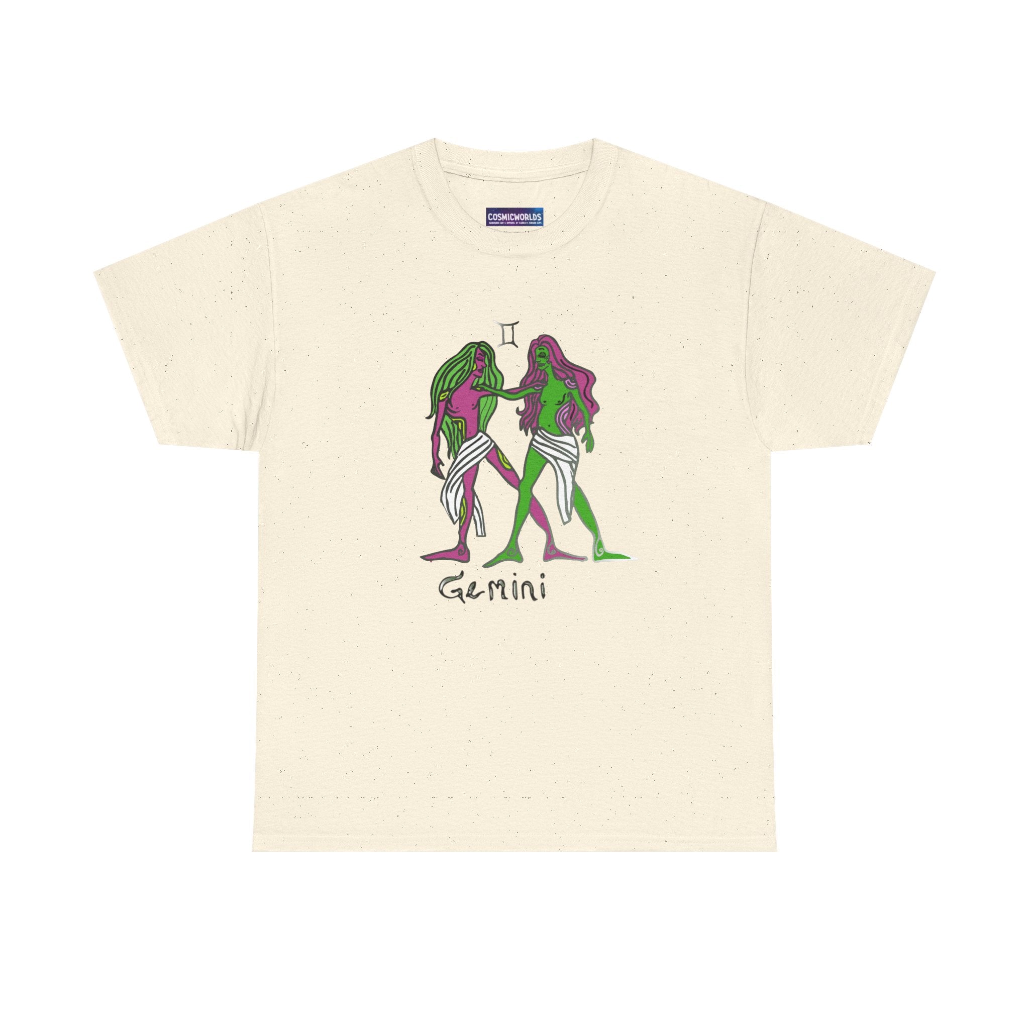Gemini Zodiac T‑Shirt — Hand‑Drawn Twins Astrological Tee