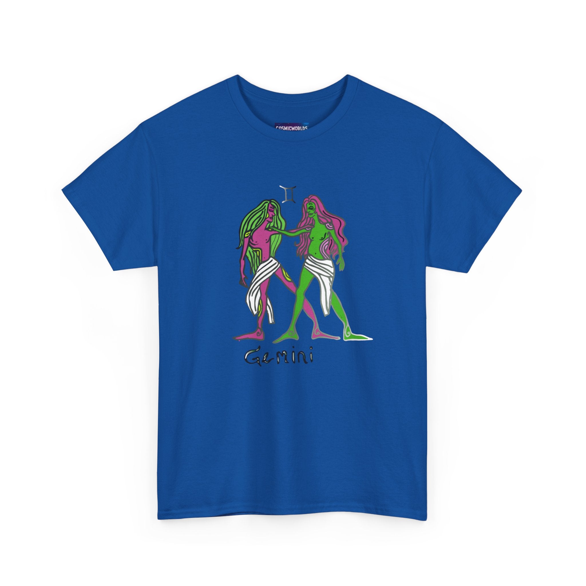 Gemini Zodiac T‑Shirt — Hand‑Drawn Twins Astrological Tee