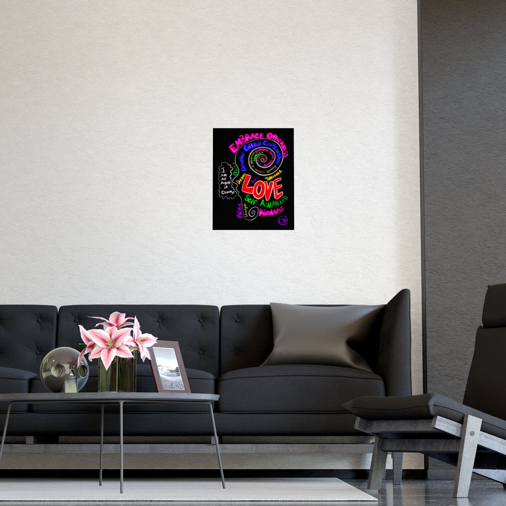 “I Am An Agent of Change” Poster — Embrace Otherness Neon Wall Art