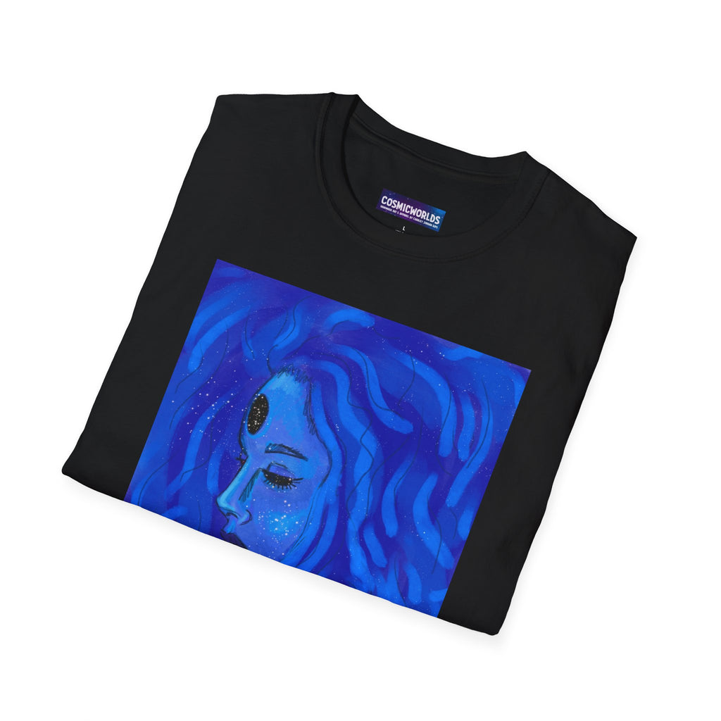 Blue Mystic Portrait T-Shirt—Water Goddess